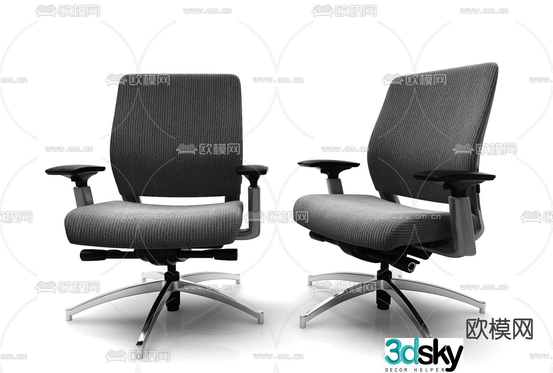 Modern single chair office chair training chair 3d model