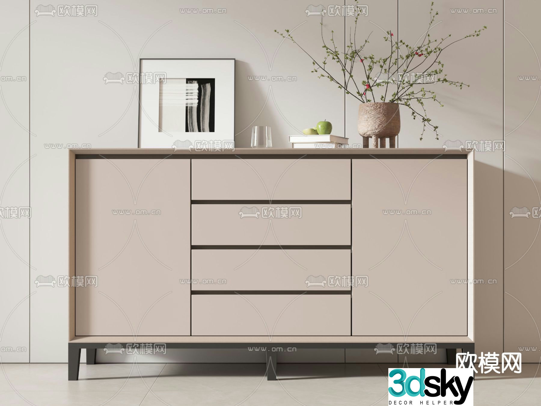 Storage cabinet decorative cabinet entrance cabinet side cabinet 3d model