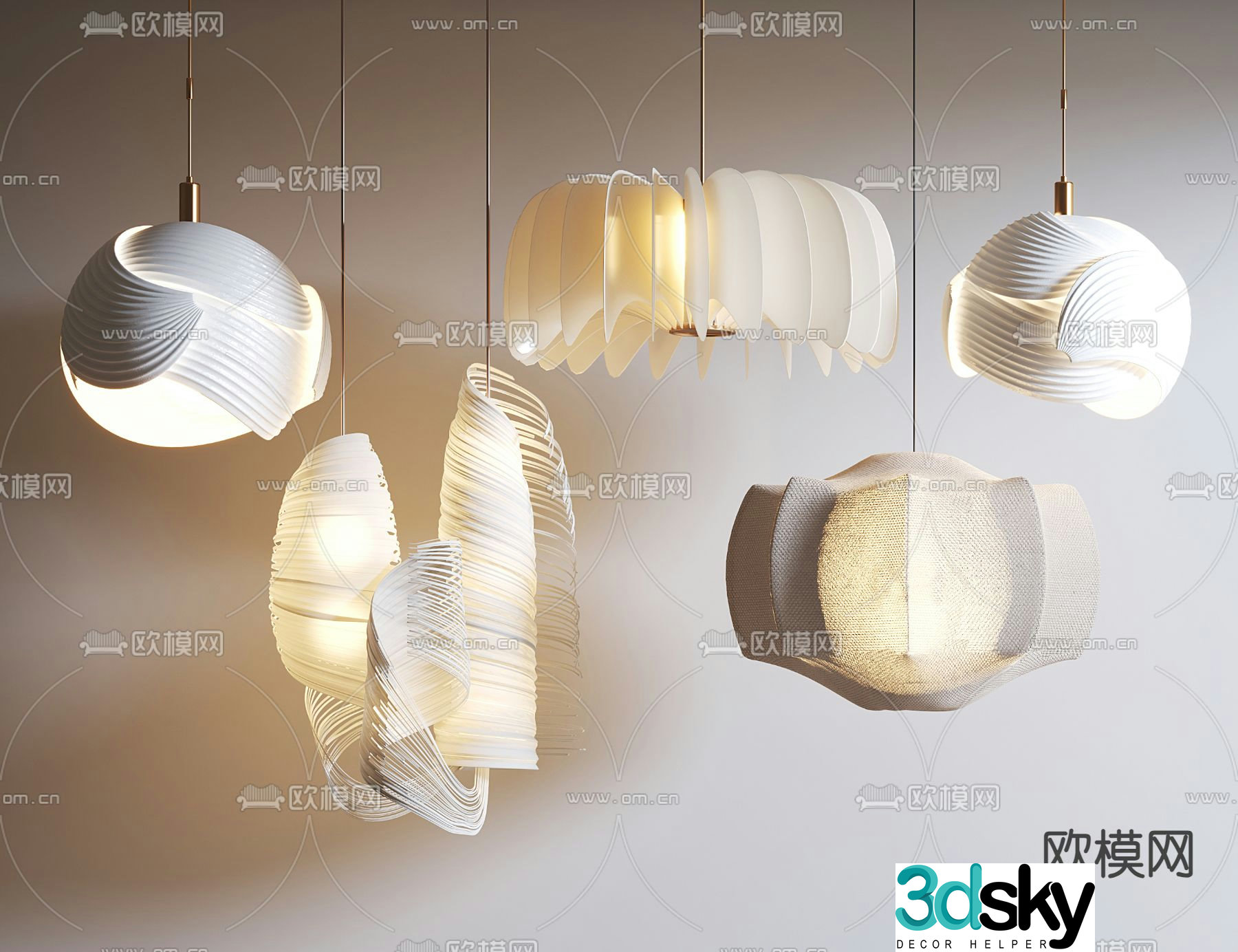 Wabi-sabi chandelier art chandelier 3d model