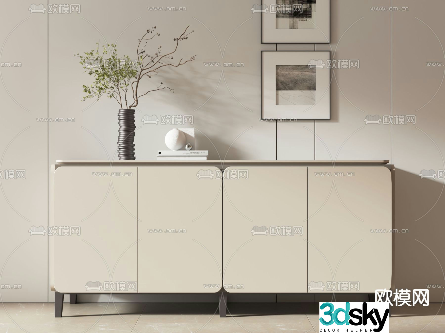 Cabinet side cabinet entrance cabinet locker 3d model