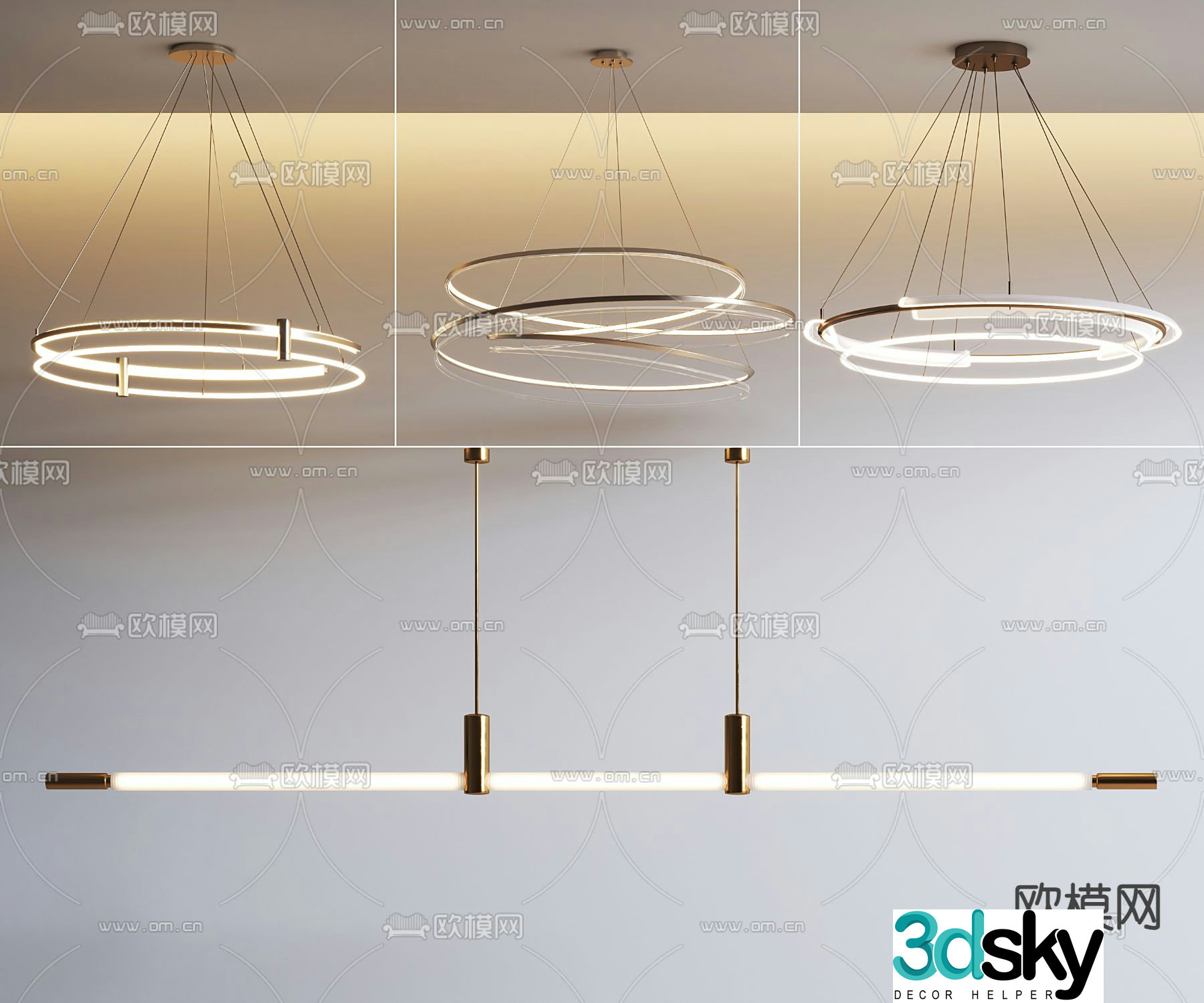 Modern chandelier art chandelier long chandelier 3d model