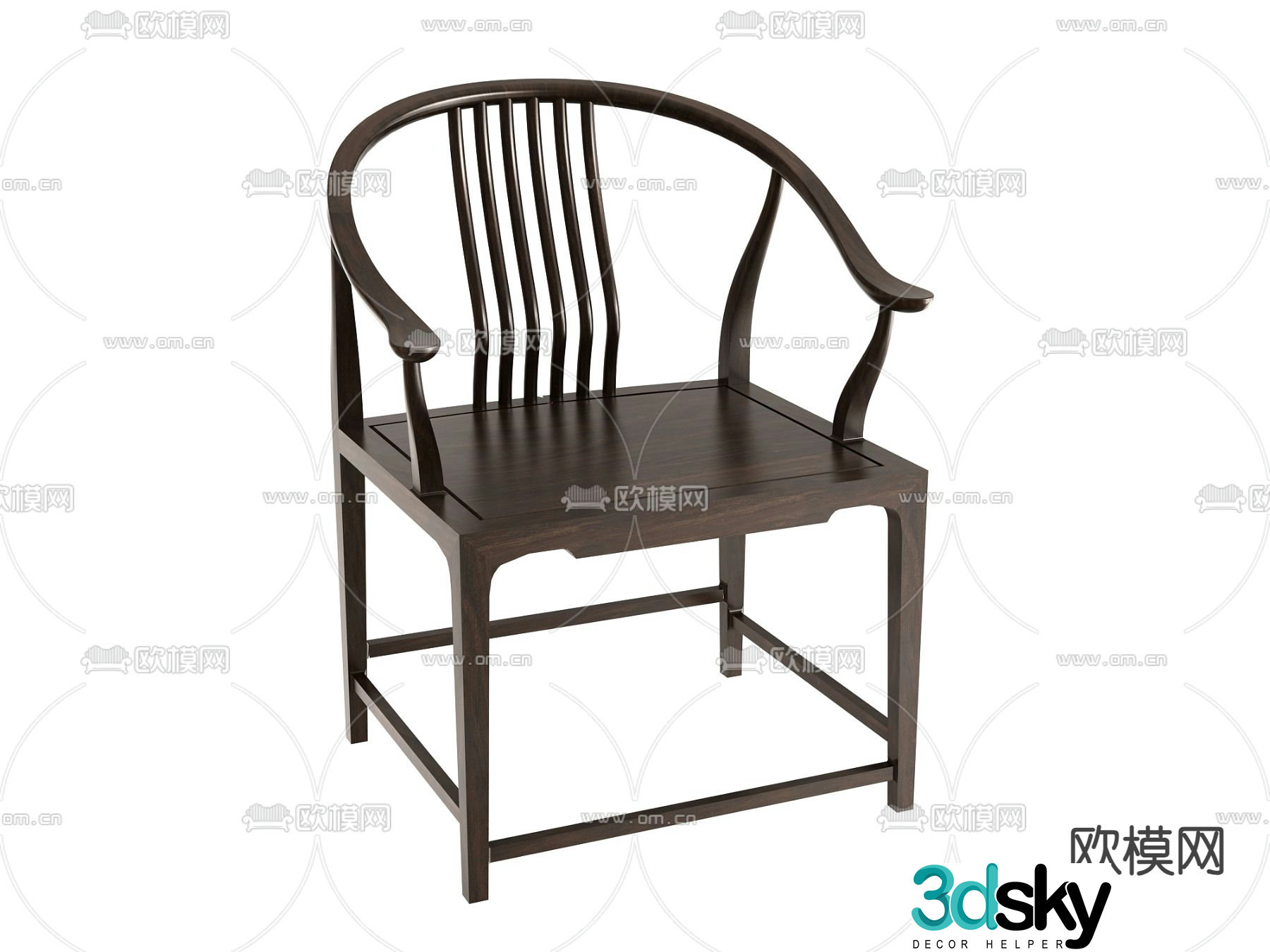 New Chinese style chair armchair 3d model