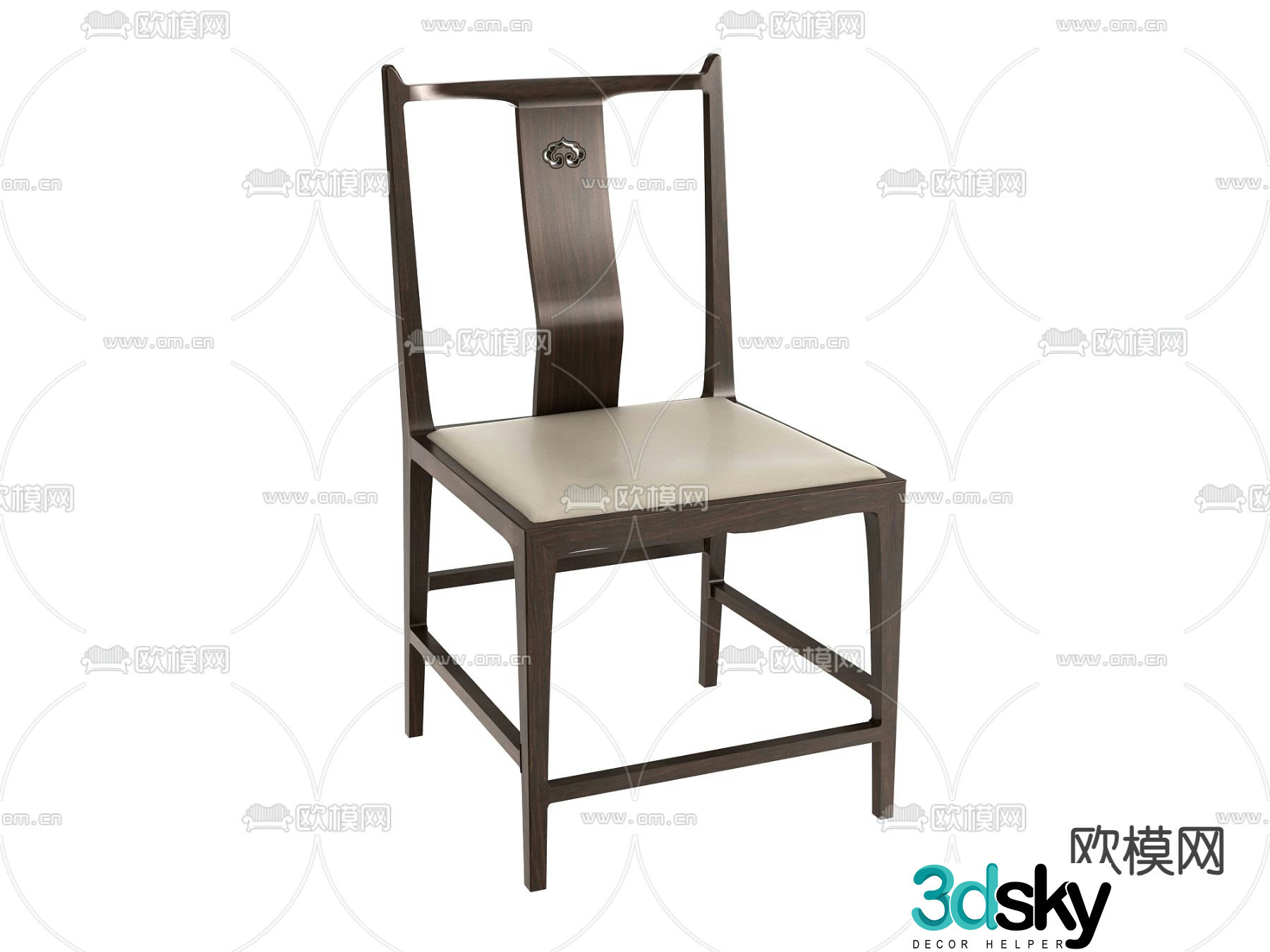 New Chinese style chair Taishi chair dining chair 3d model