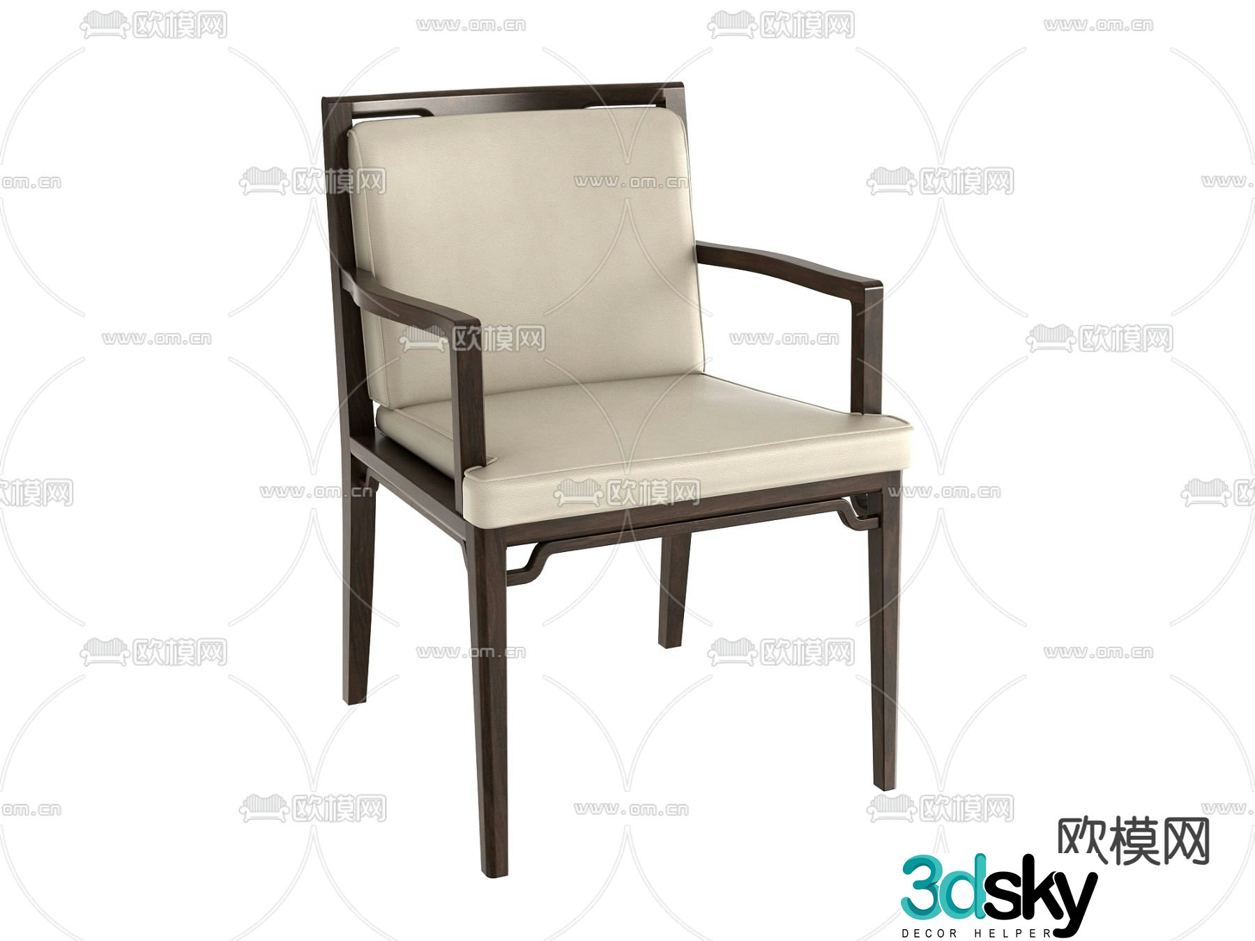 New Chinese style chair dining chair 3d model