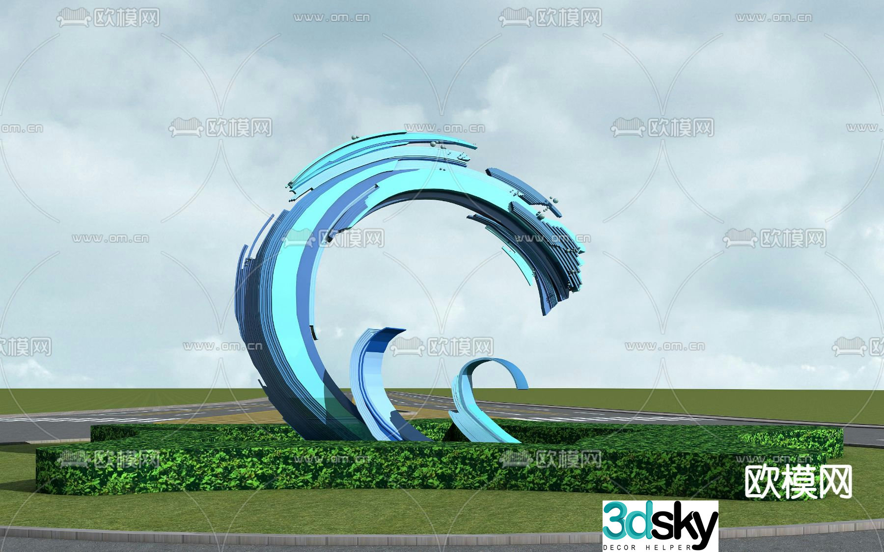 Landscape sketch water sculpture 3D model