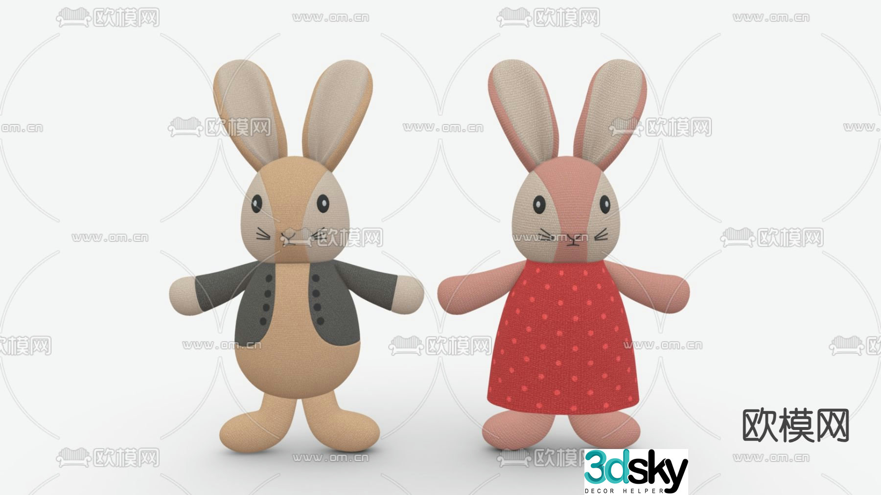 rabbit doll rag doll doll 3d model