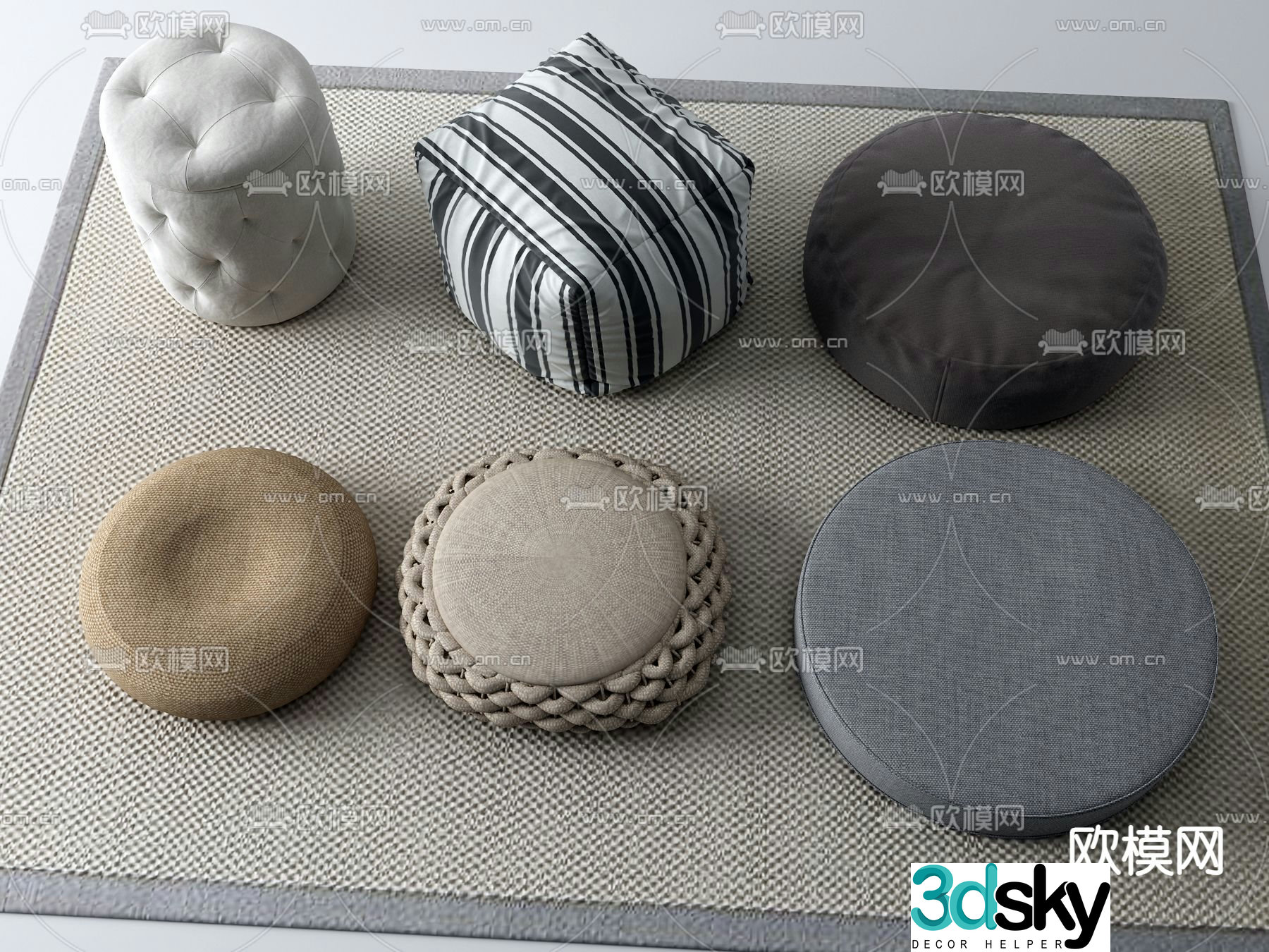 Tatami mat cushion cushion sofa stool 3d model