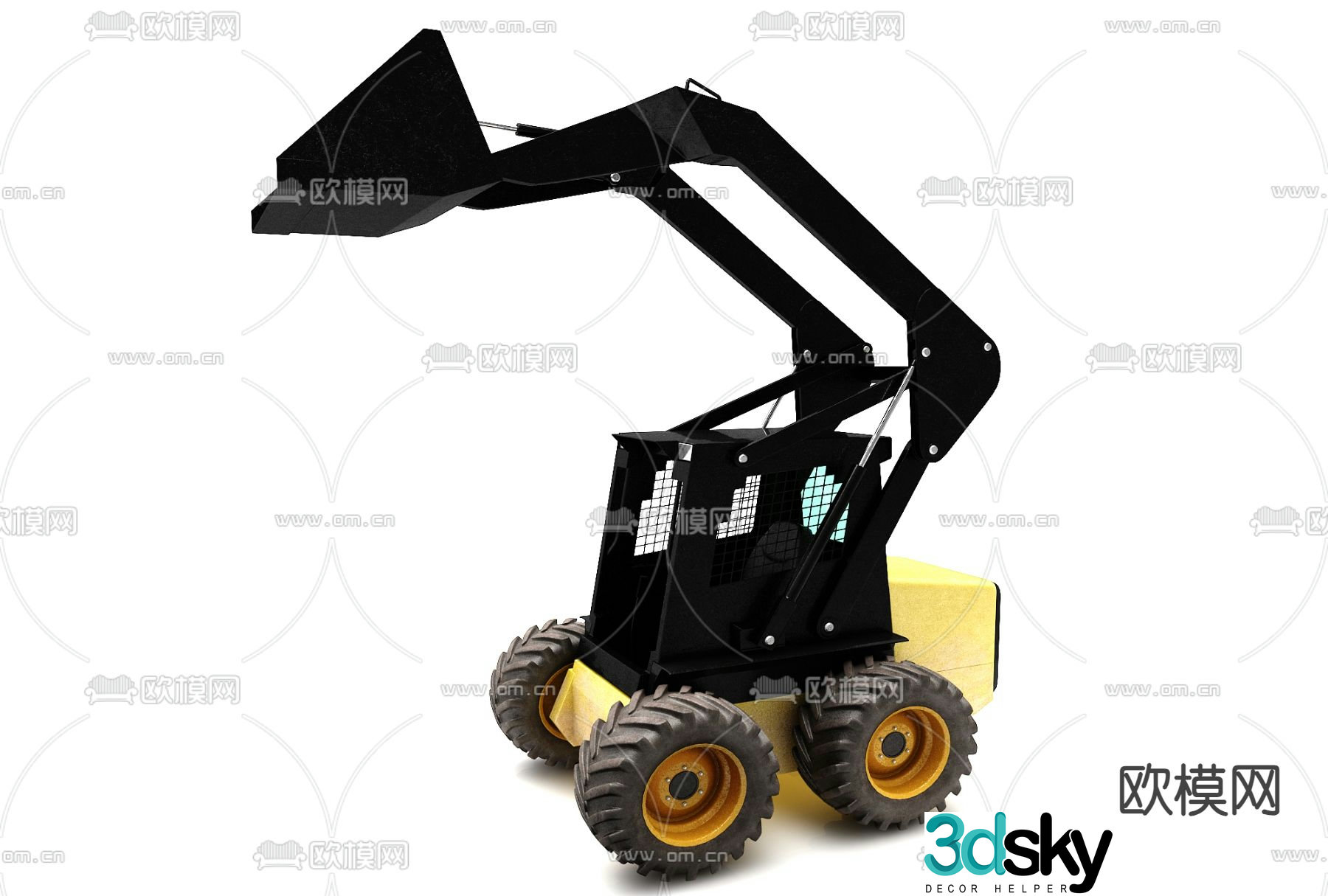 Excavator bulldozer forklift 3d model