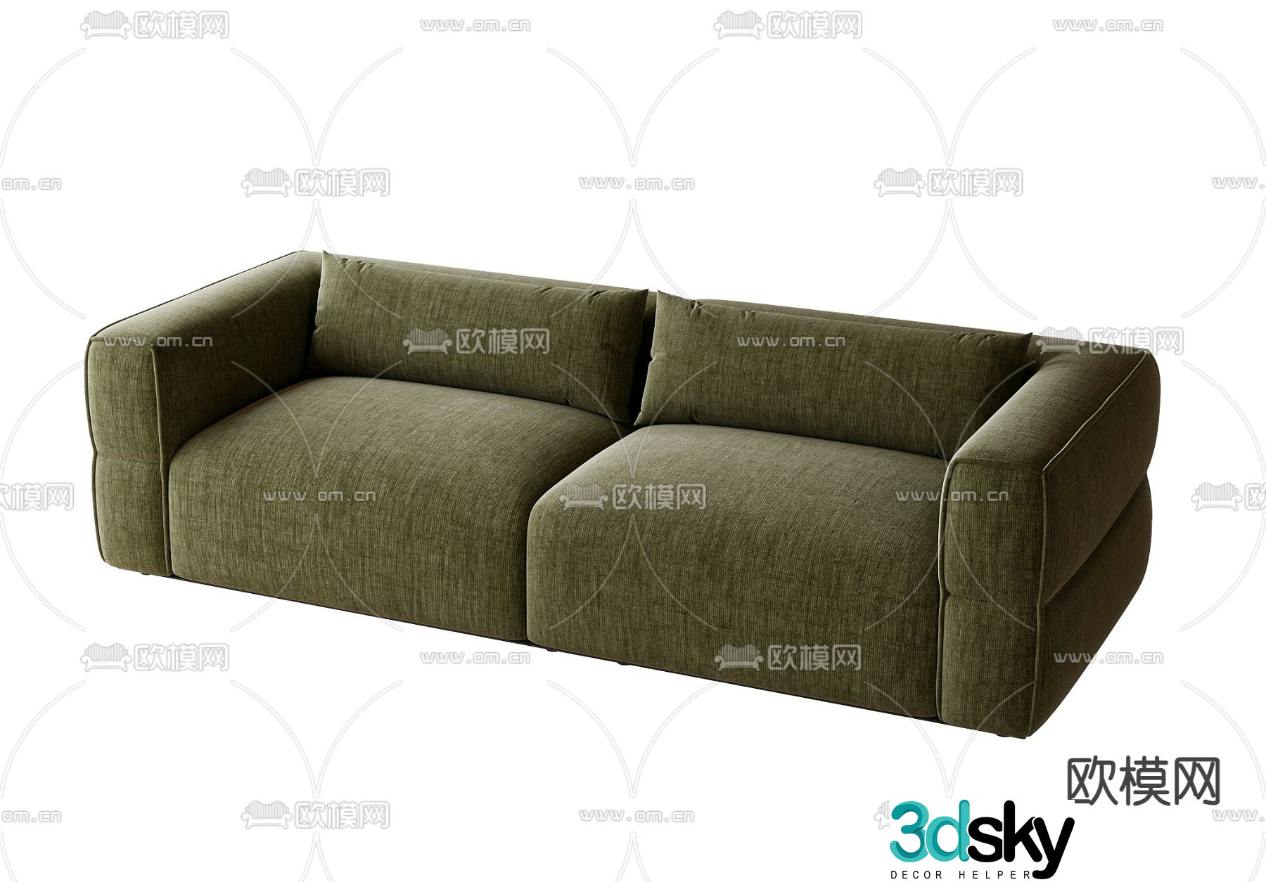 Double sofa upholstered sofa 3d model