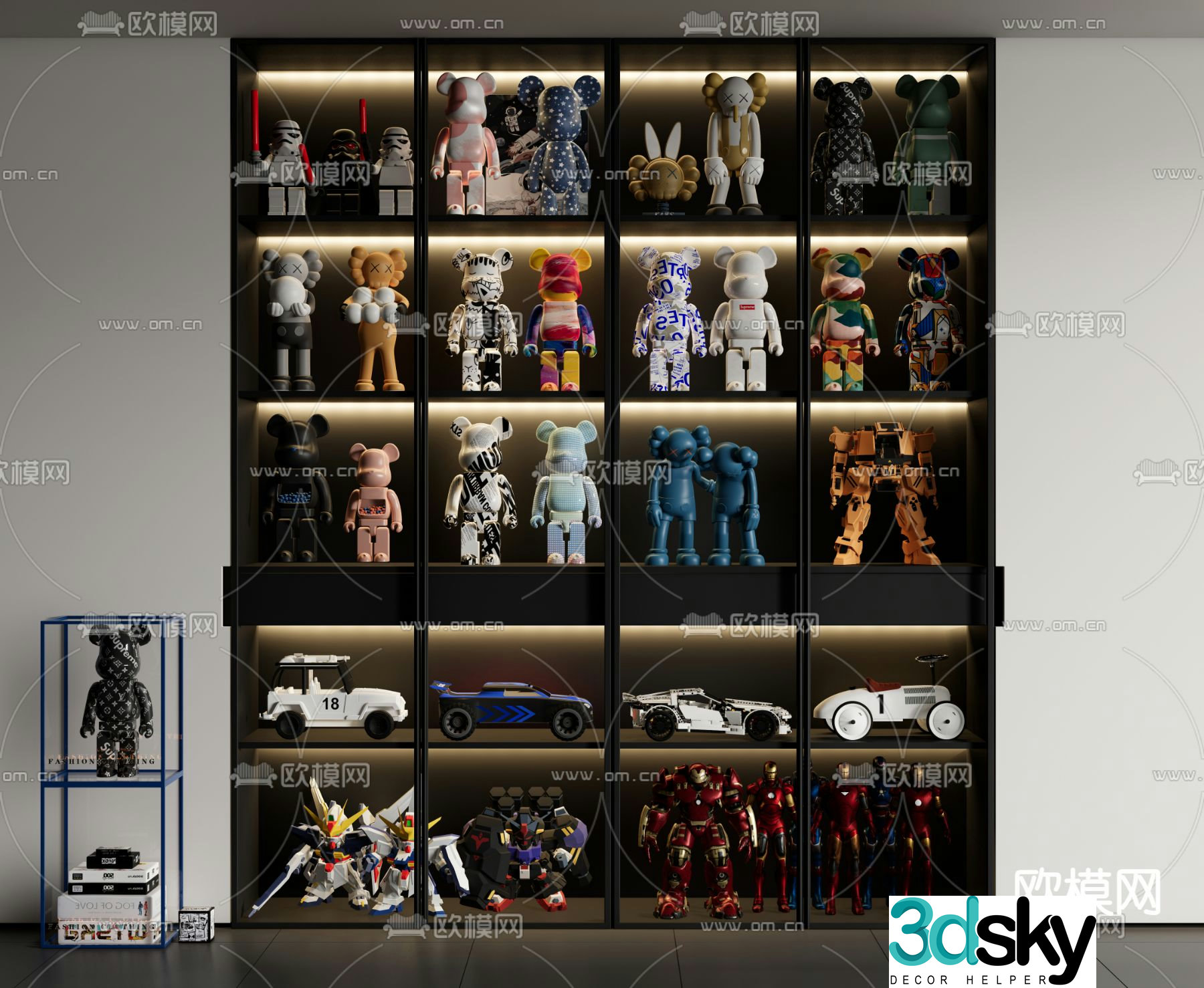 Modern toy decorative cabinet glass cabinet 3d model