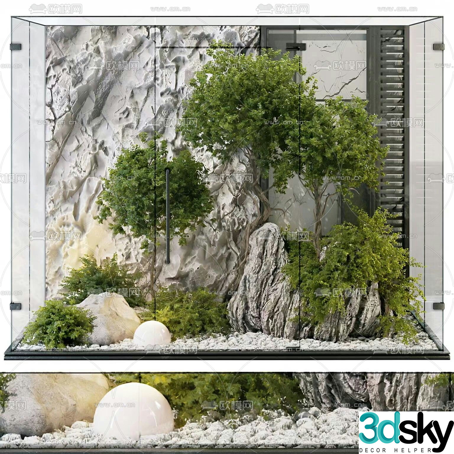 indoor shrub decoration landscape 3d model