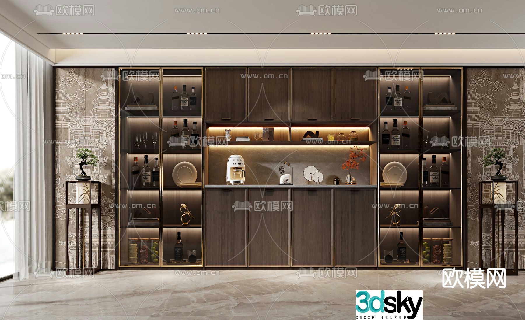 New Chinese wine cabinet 3D model