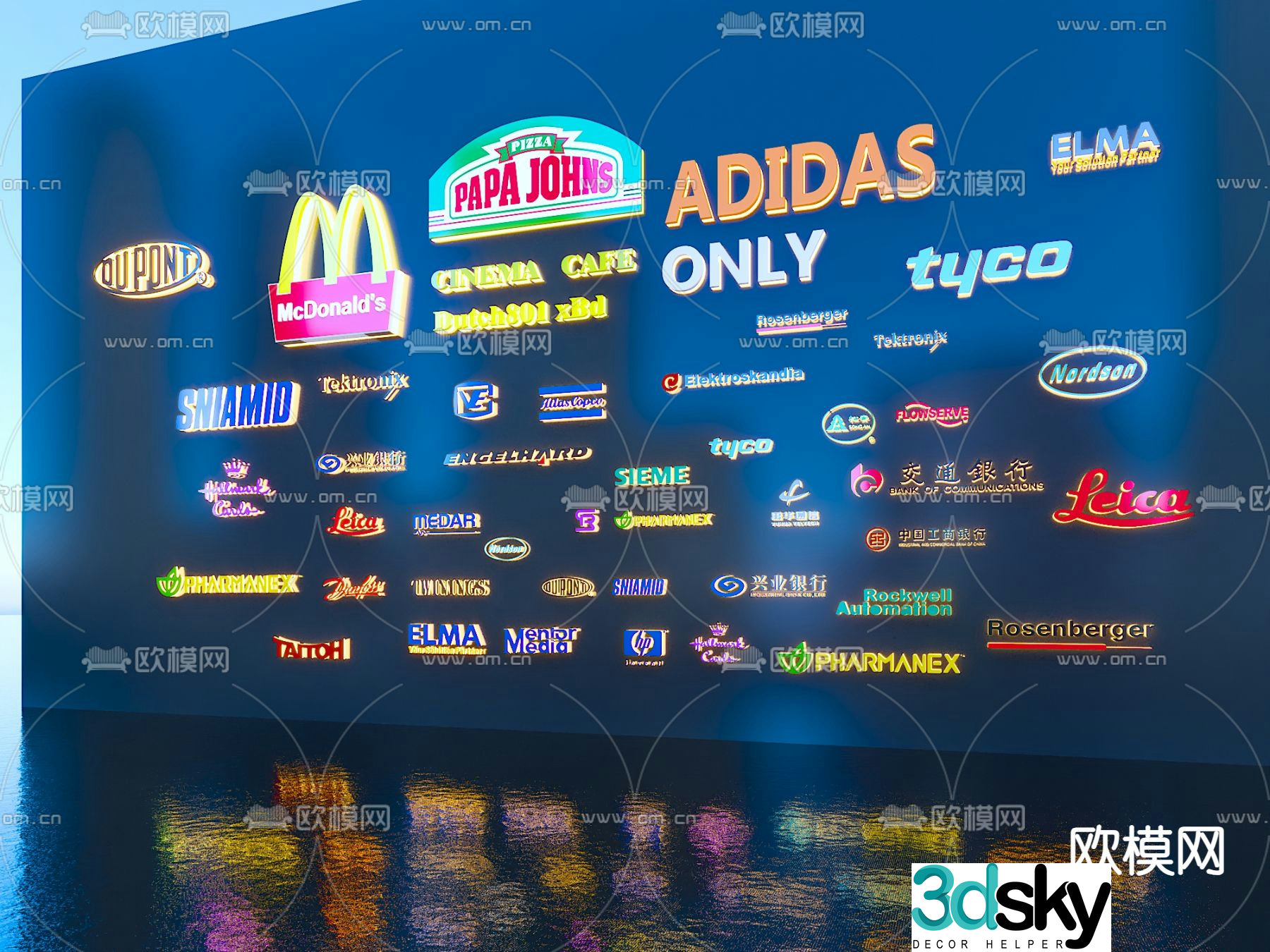 logo advertising word billboard shop sign brand logo trademark logo 3d model
