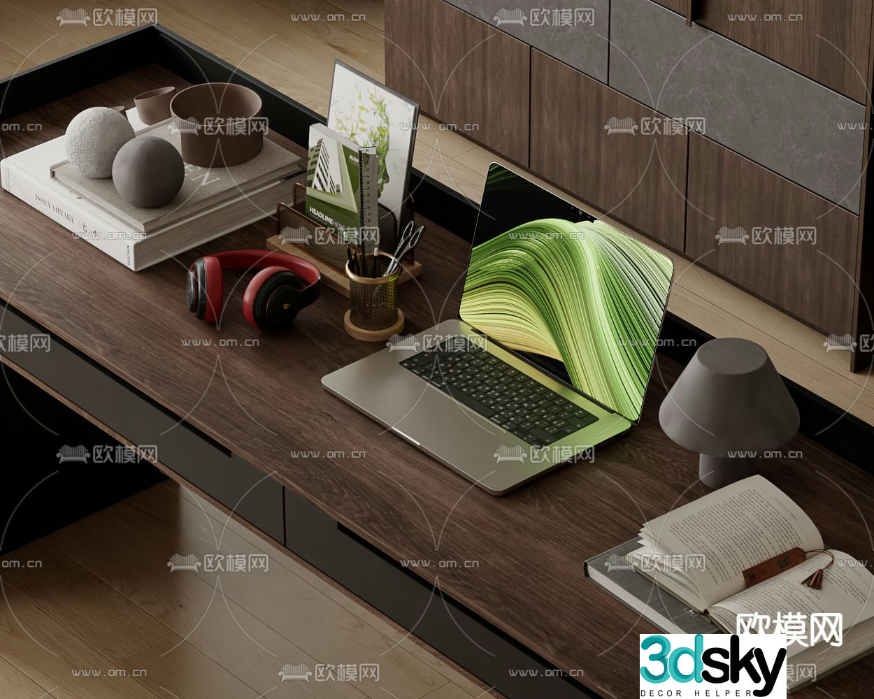Desk ornaments office supplies 3d model