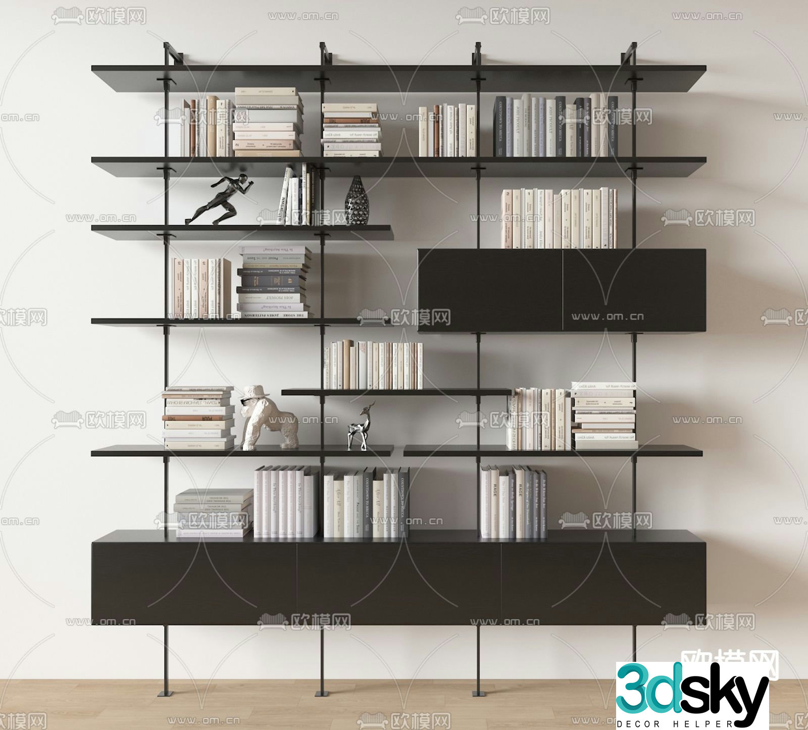 bookshelf display rack 3d model