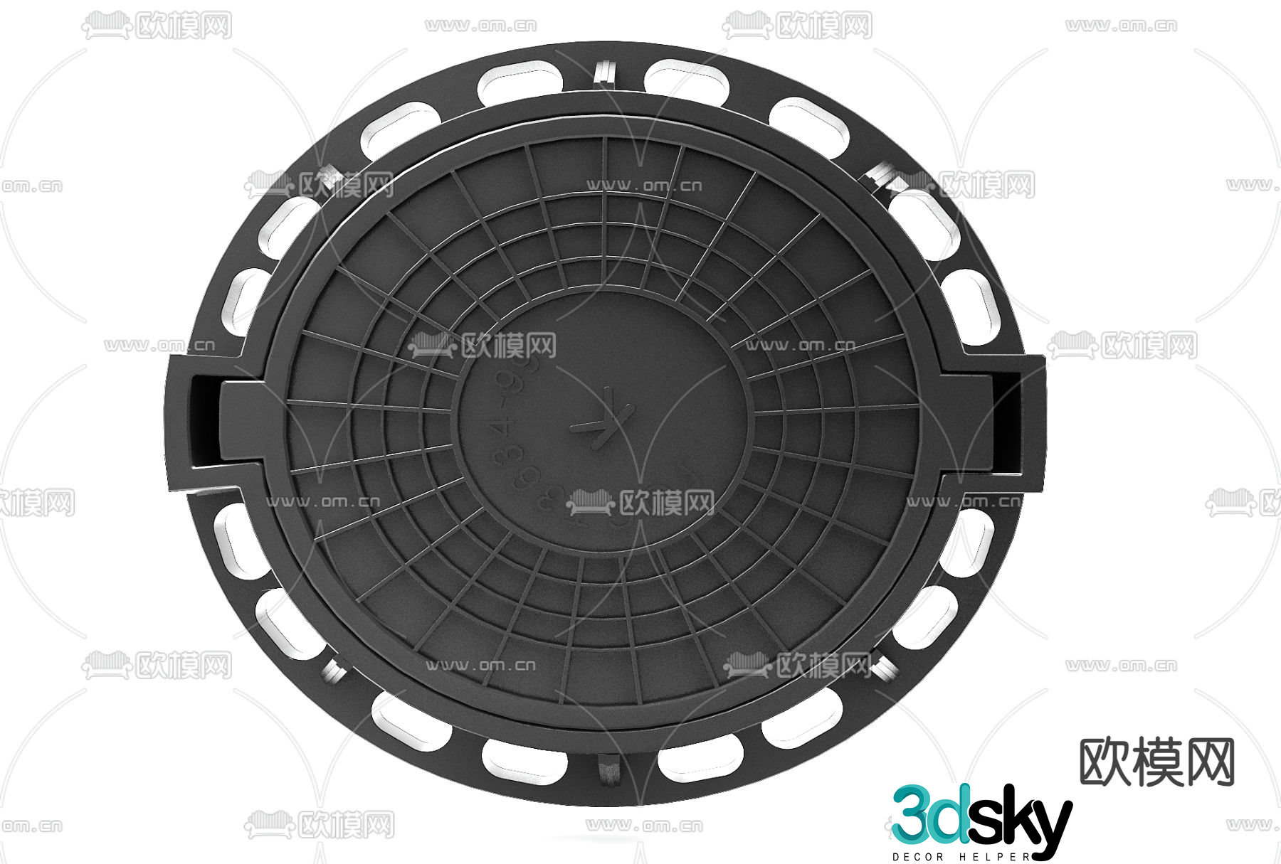 Drainage manhole cover municipal equipment 3d model
