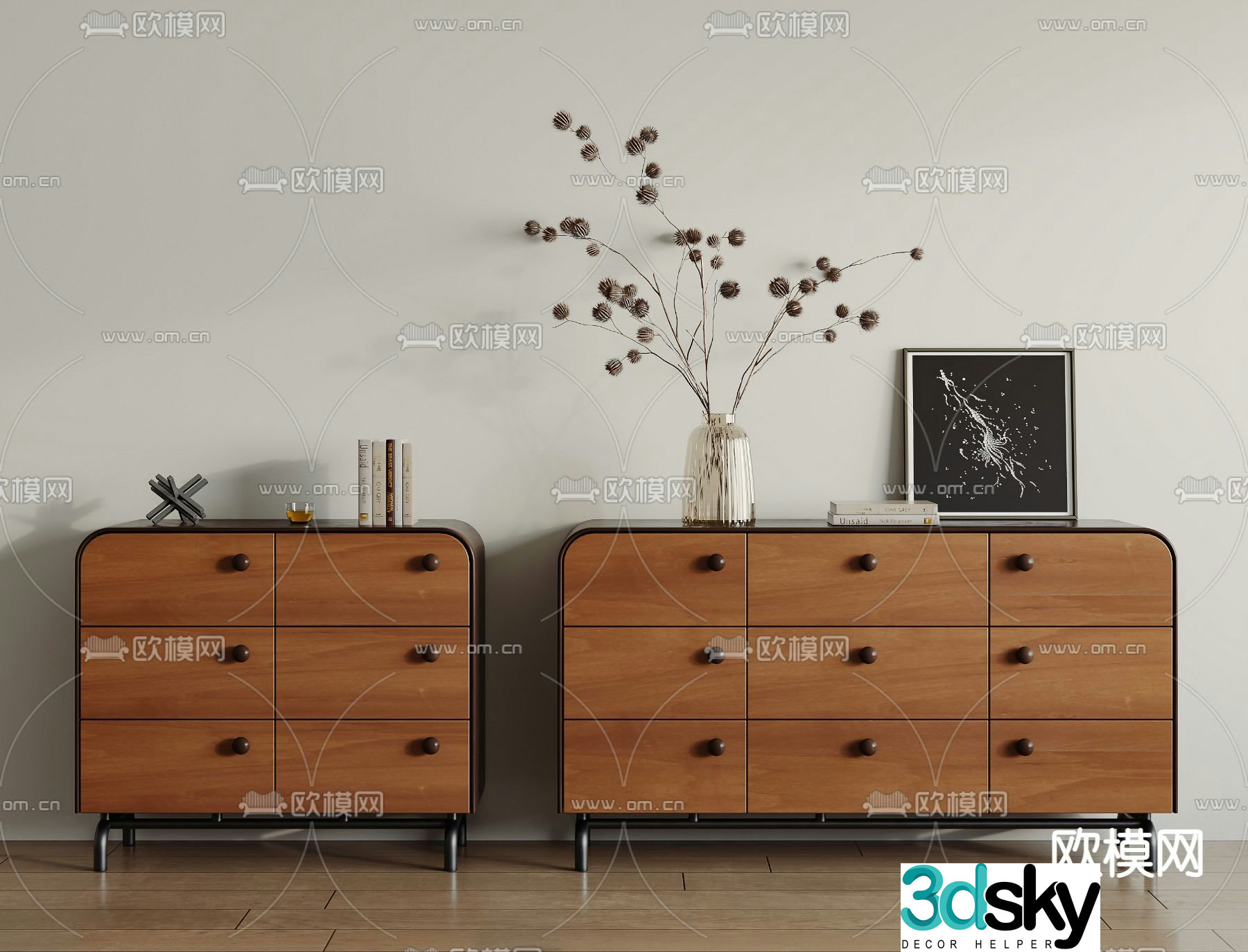 Medieval style chest of drawers 3D model