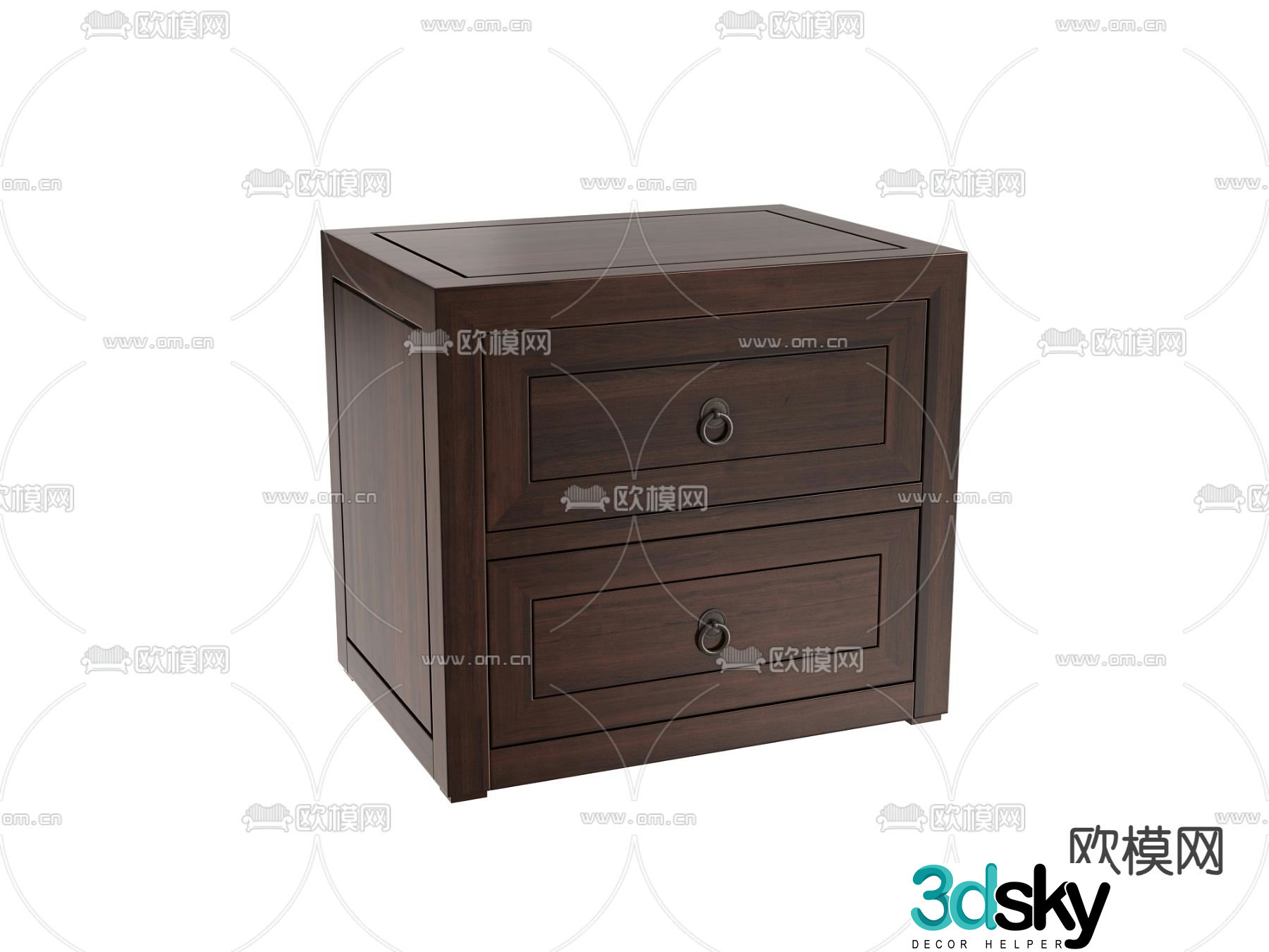 New Chinese style bedside table 3d model