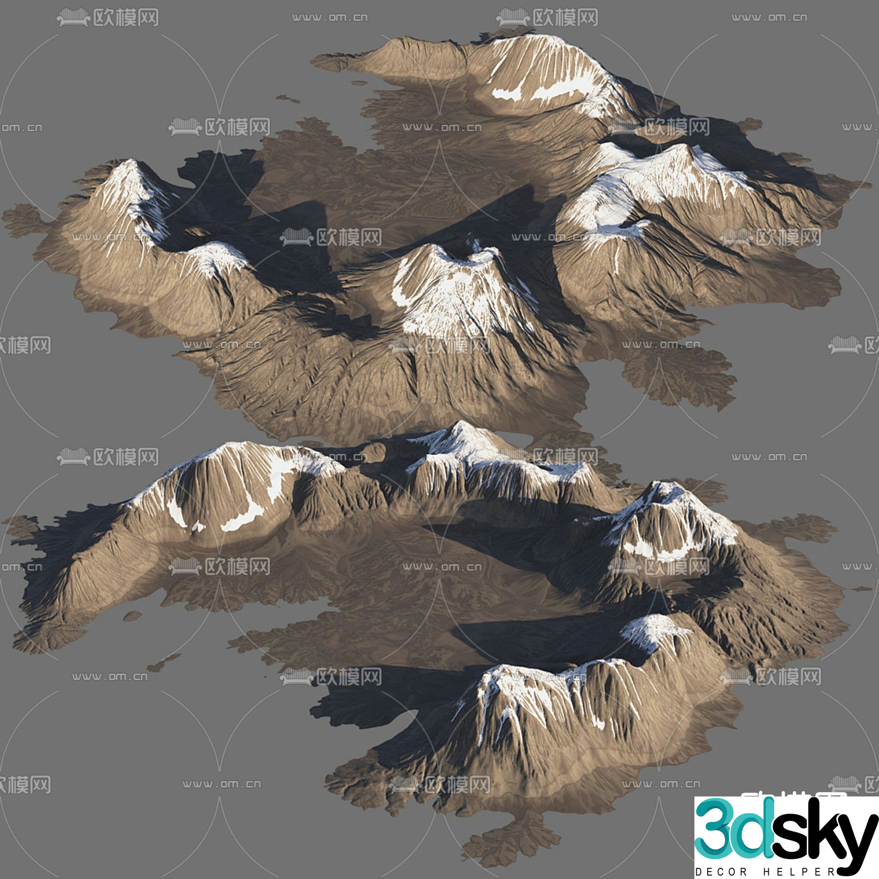 Mountains snow mountains mountain terrain 3d model