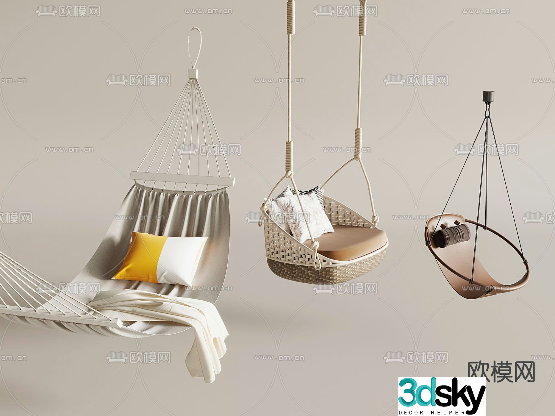 ins bird’s nest chair internet celebrity hanging basket swing anti-turnover hammock lazy cradle chair 3D model