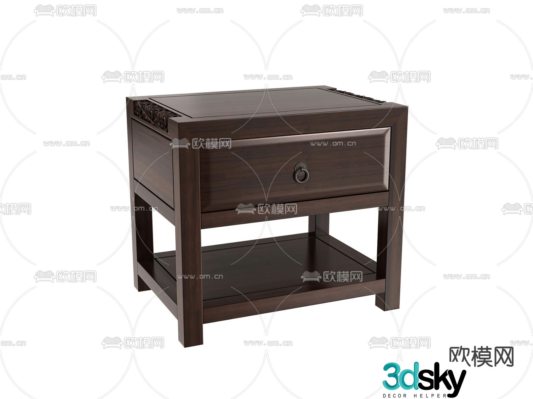 New Chinese style bedside table 3d model