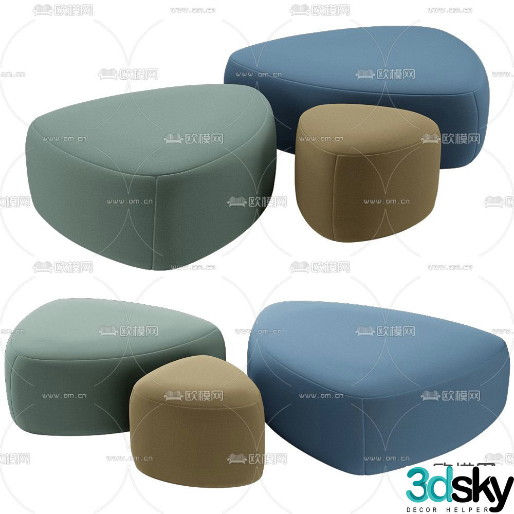 GOGO stool sofa stool footrest low stool 3d model