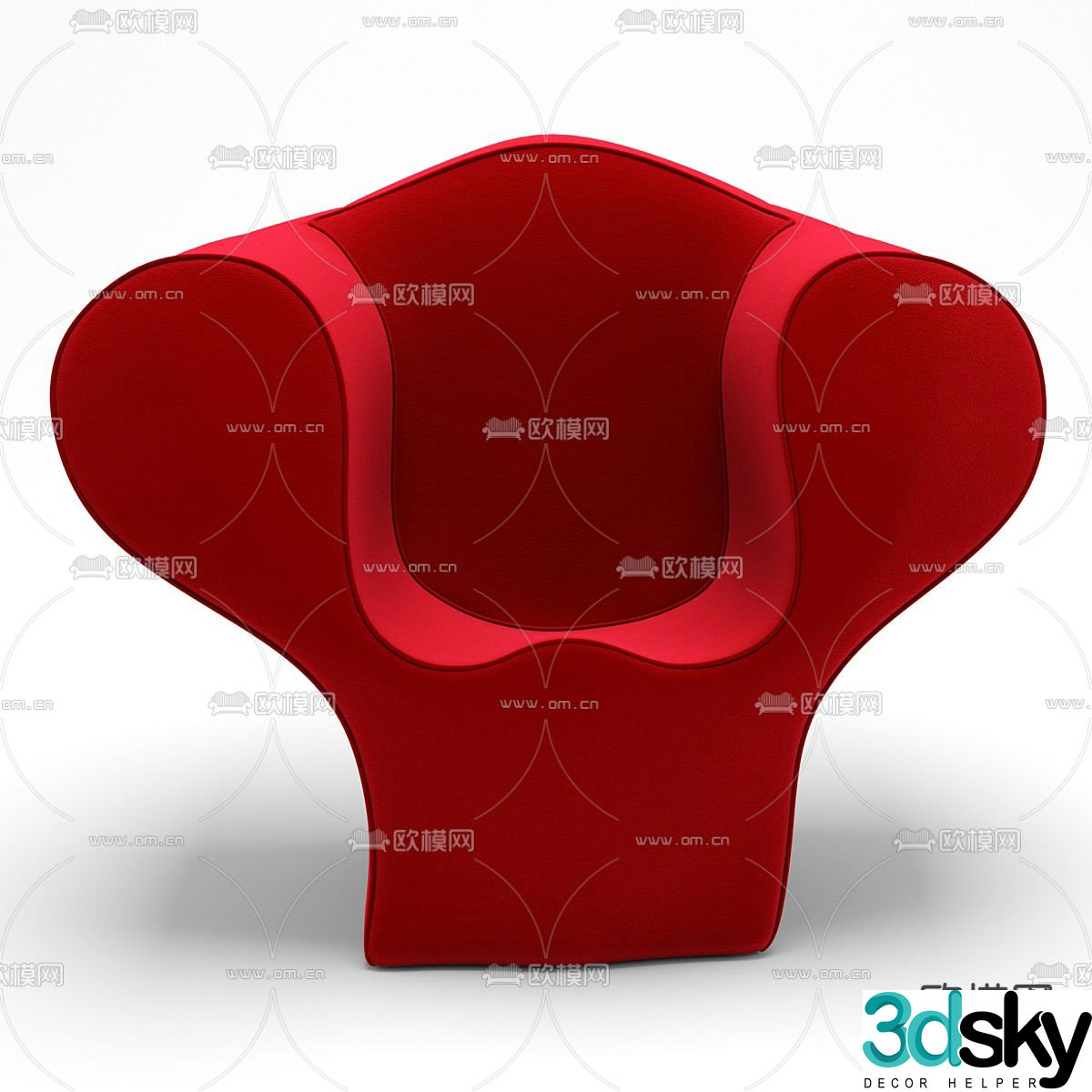Modern Soft Big Easy Lounge Chair 3d model
