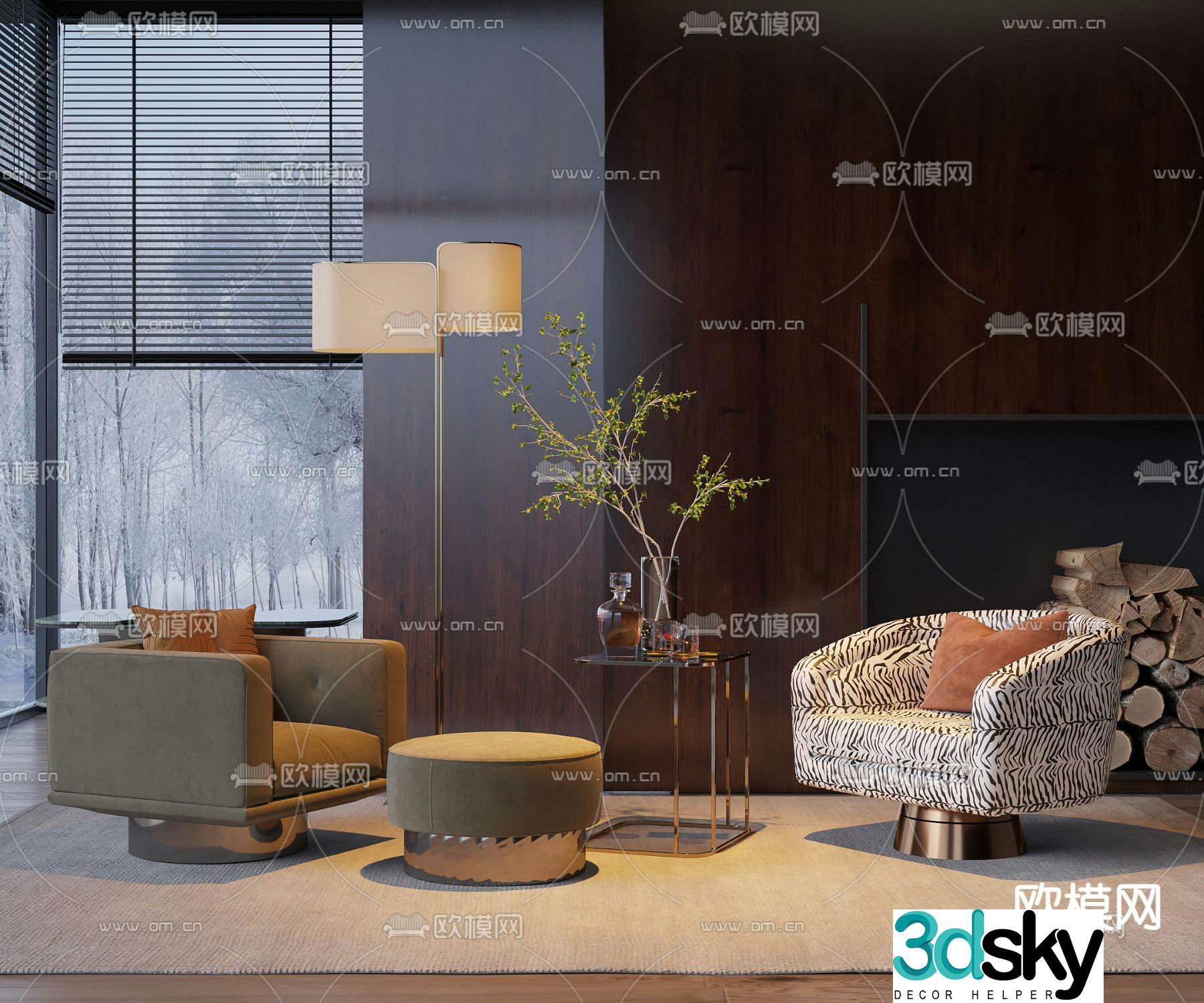 Modern lounge chair 3d model