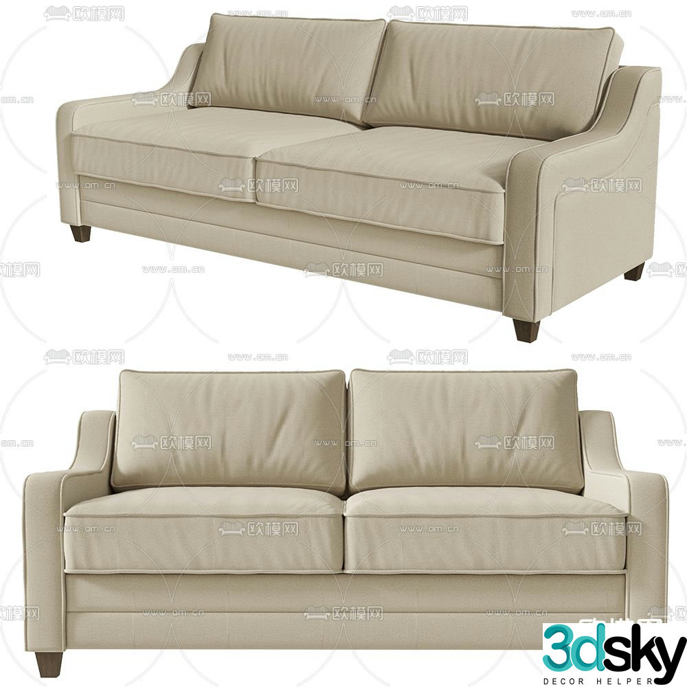 Etna loveseat bread sofa 3d model
