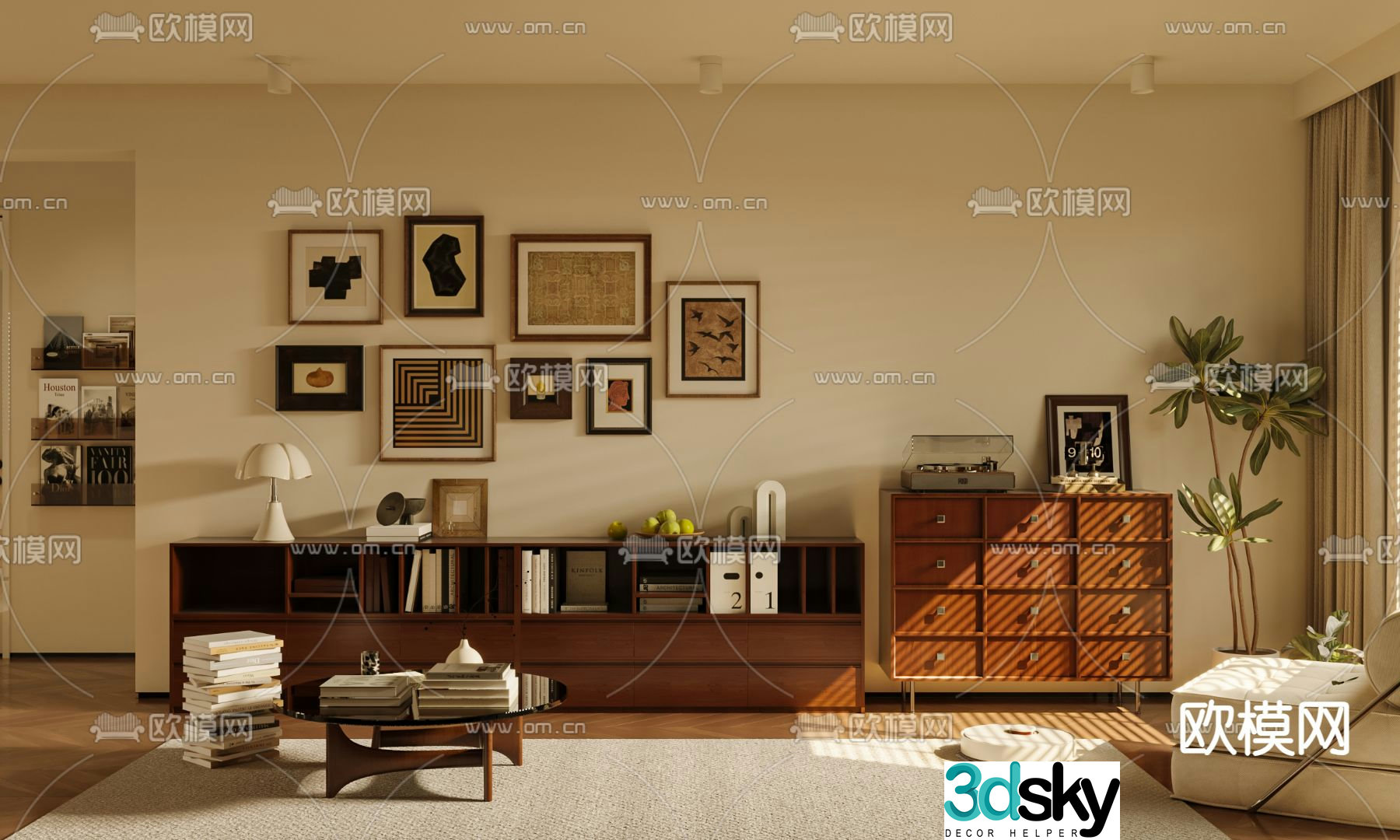 Medieval style TV cabinet 3D model
