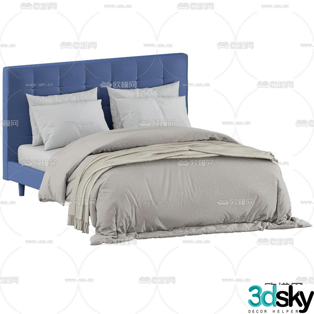 Scandicsofa double bed 3d model