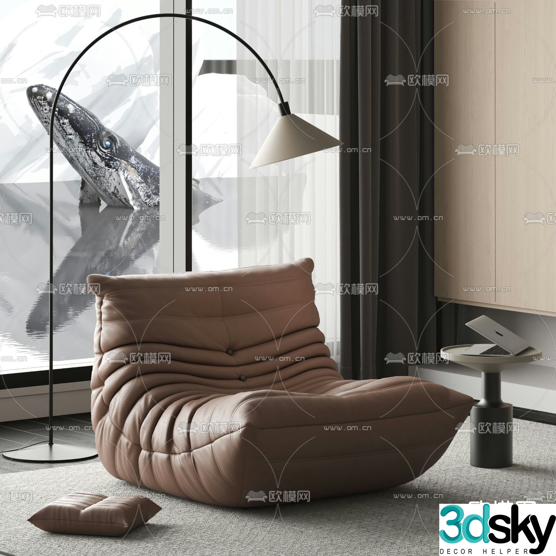 ENGE modern single sofa 3d model
