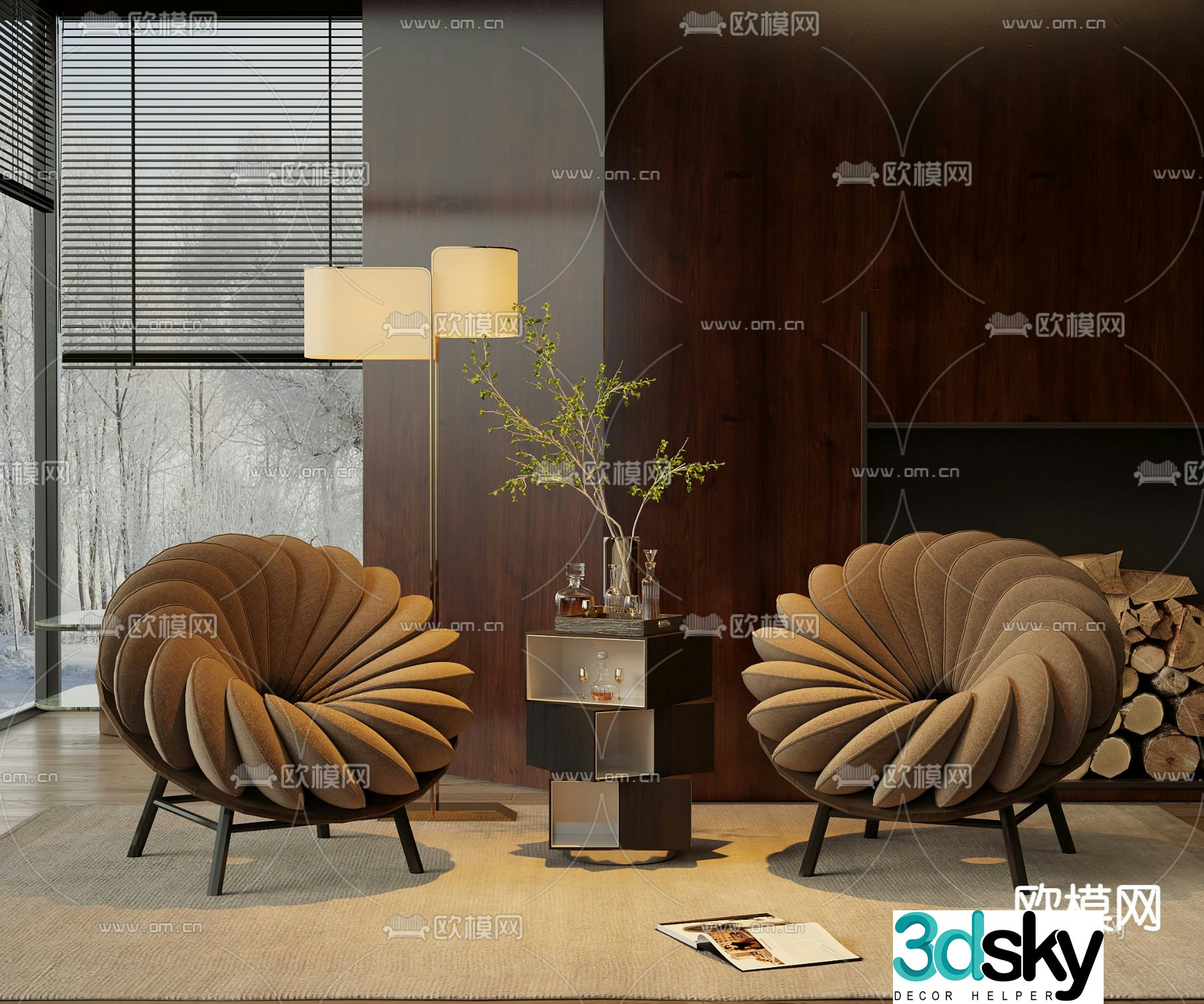 Modern lounge chair 3d model