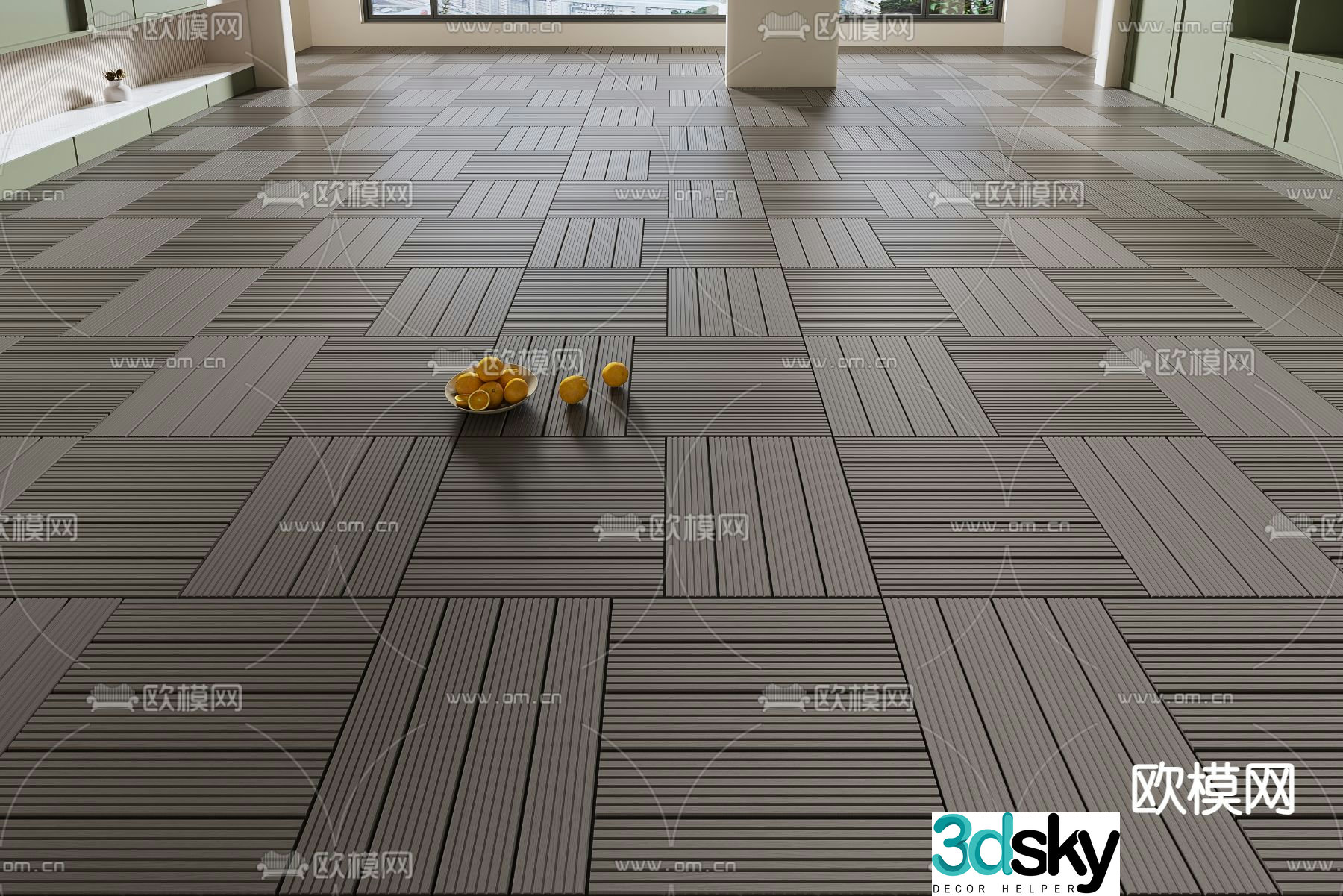Outdoor flooring plastic wood anticorrosion wood 3d model