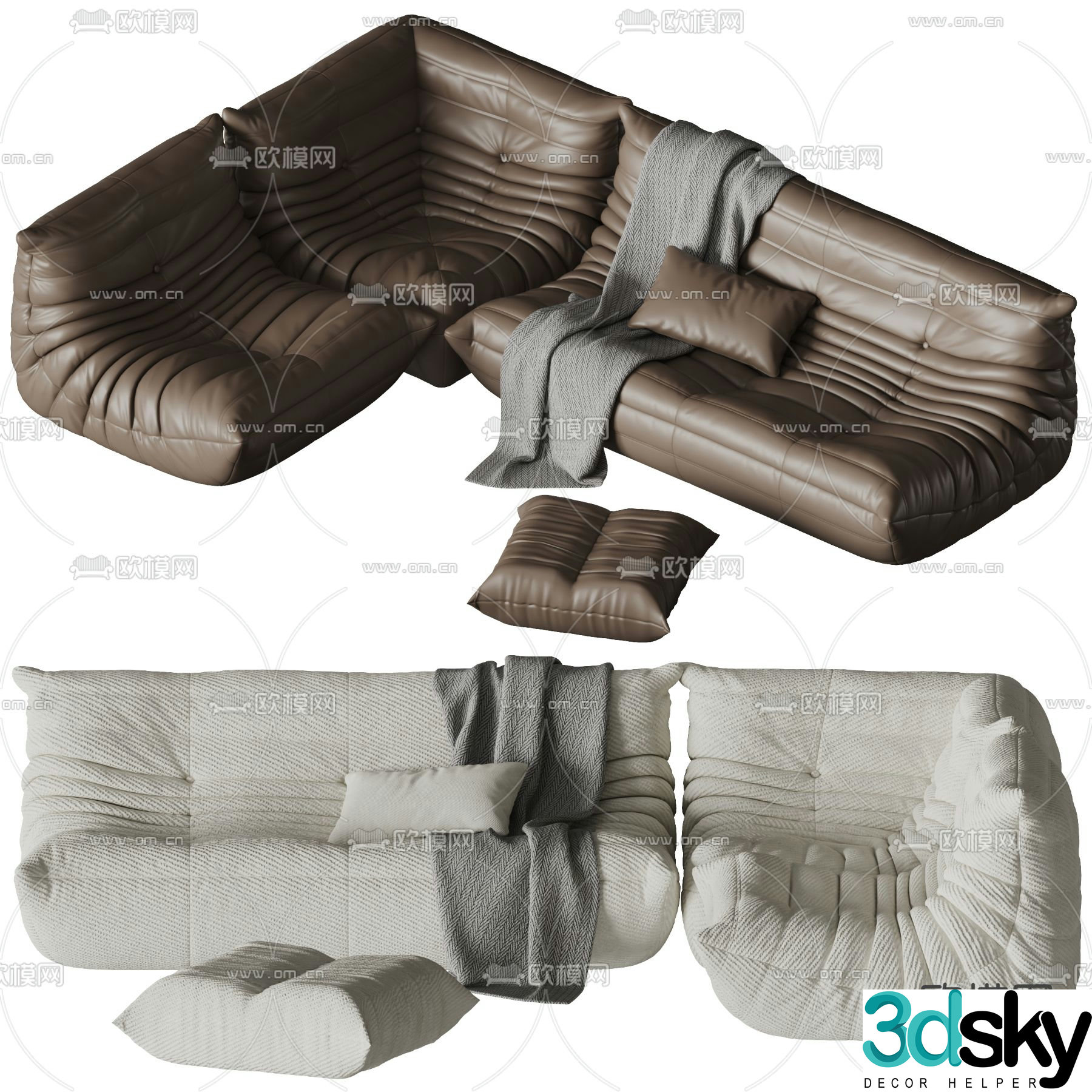 corbridge three seater sofa upholstered sofa 3d model