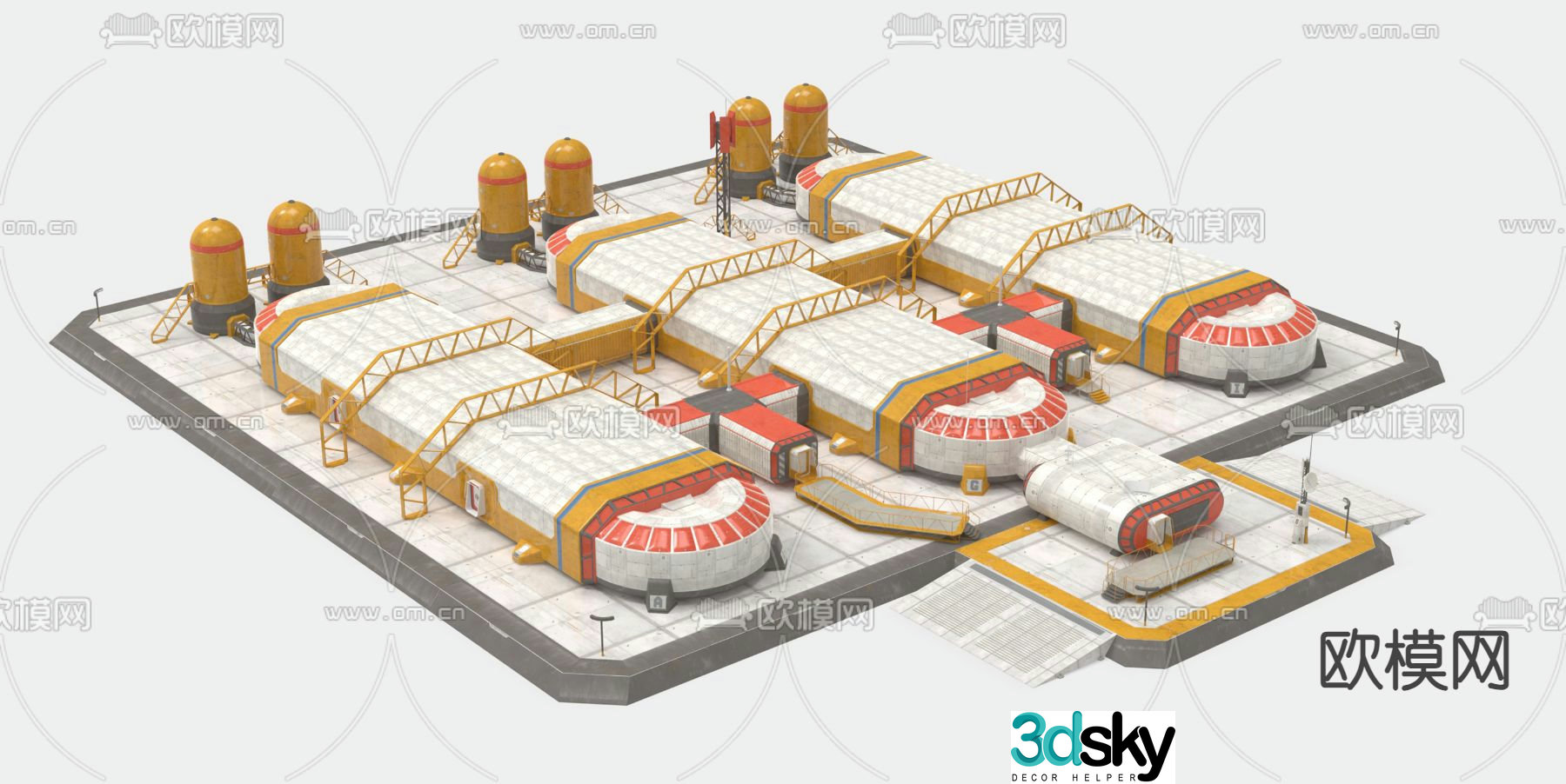 Moon base space base 3d model