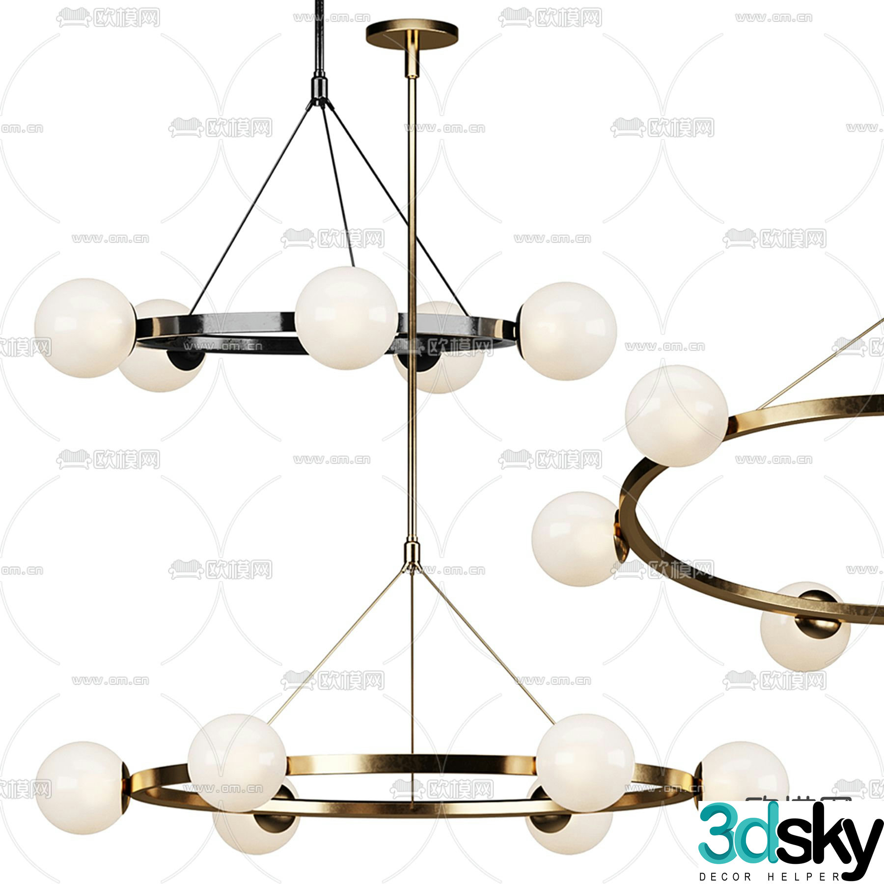 Hayes Chandelier Hall Chandelier 3d model