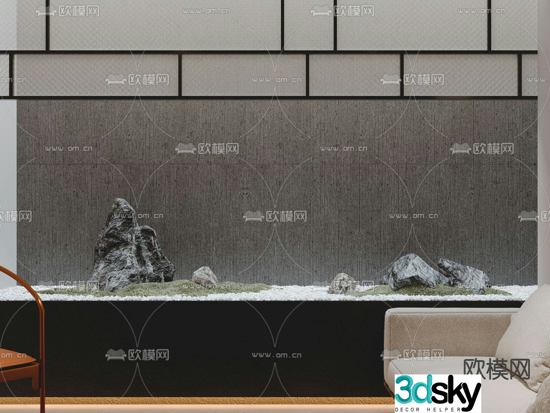 Indoor landscape landscaping courtyard sketch 3d model