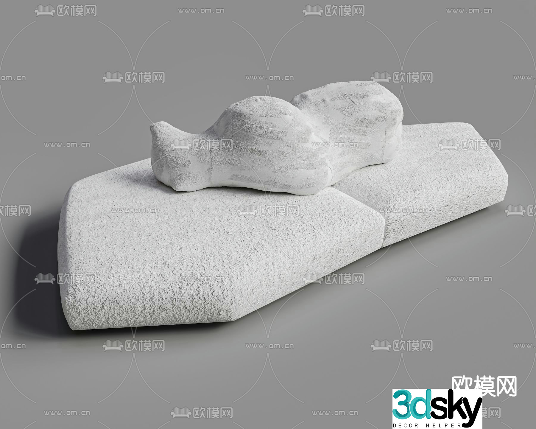 Polar bear sofa leisure sofa 3d model