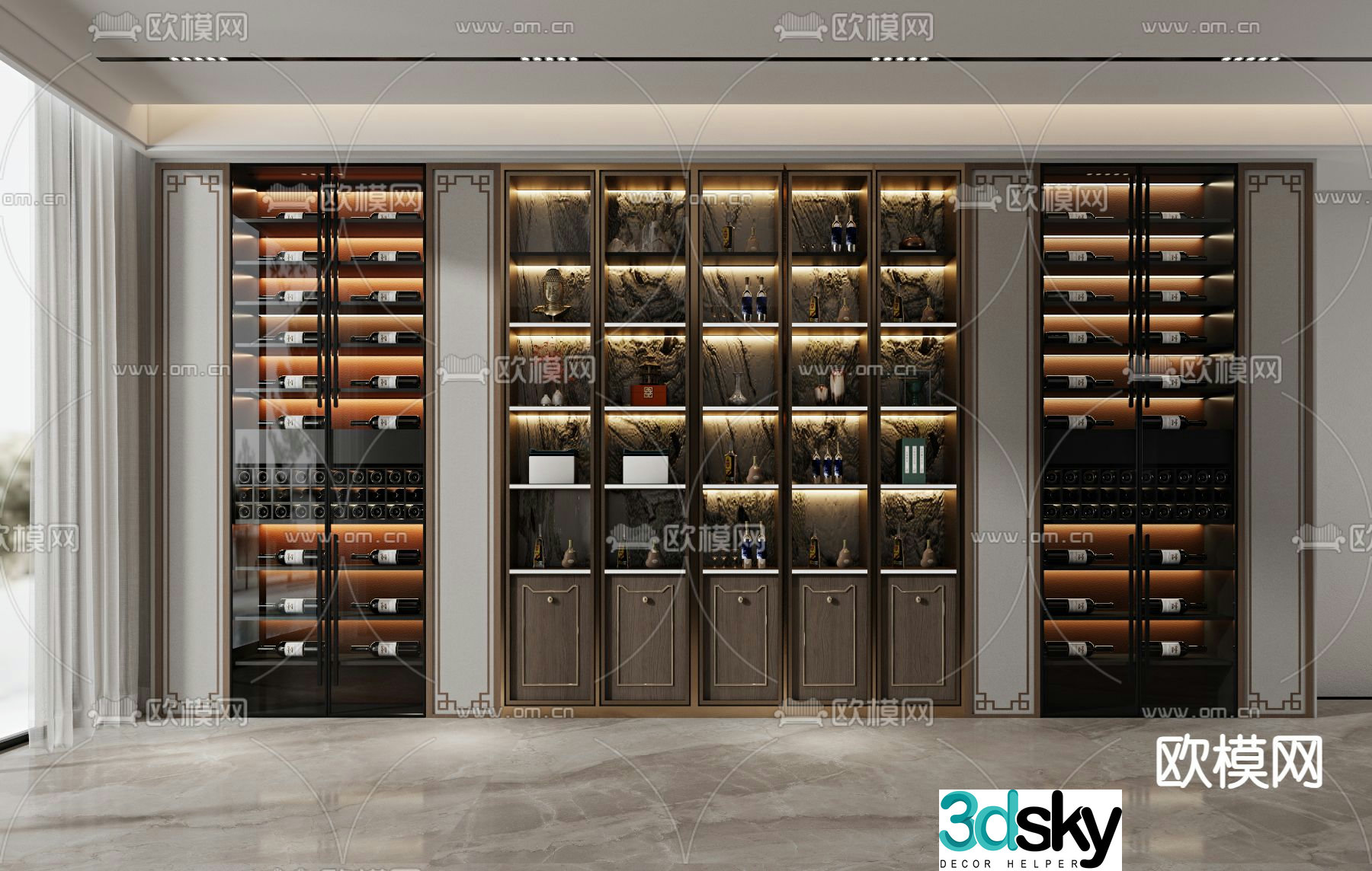 New Chinese wine cabinet 3D model