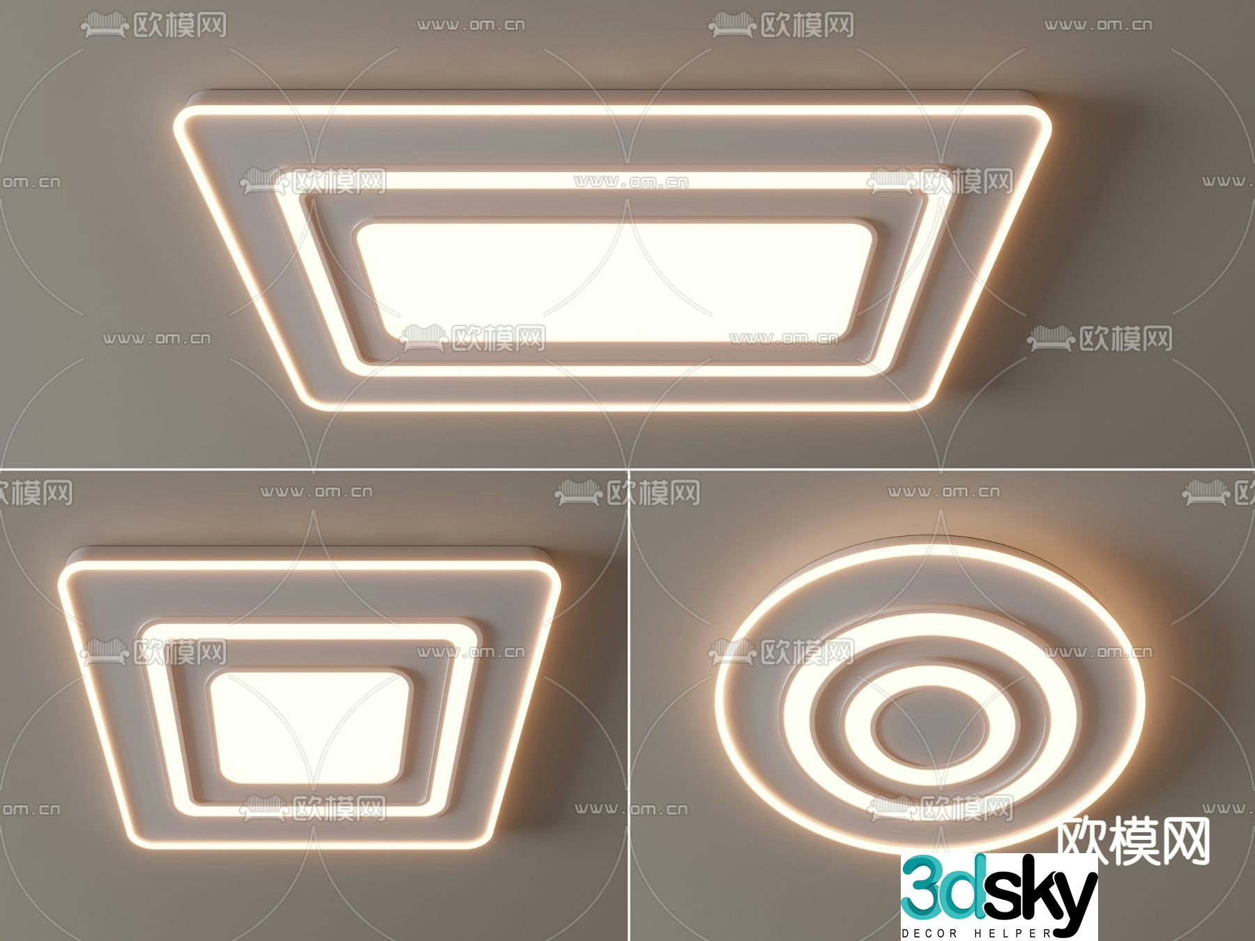 Modern ceiling lamp Square ceiling lamp 3d model