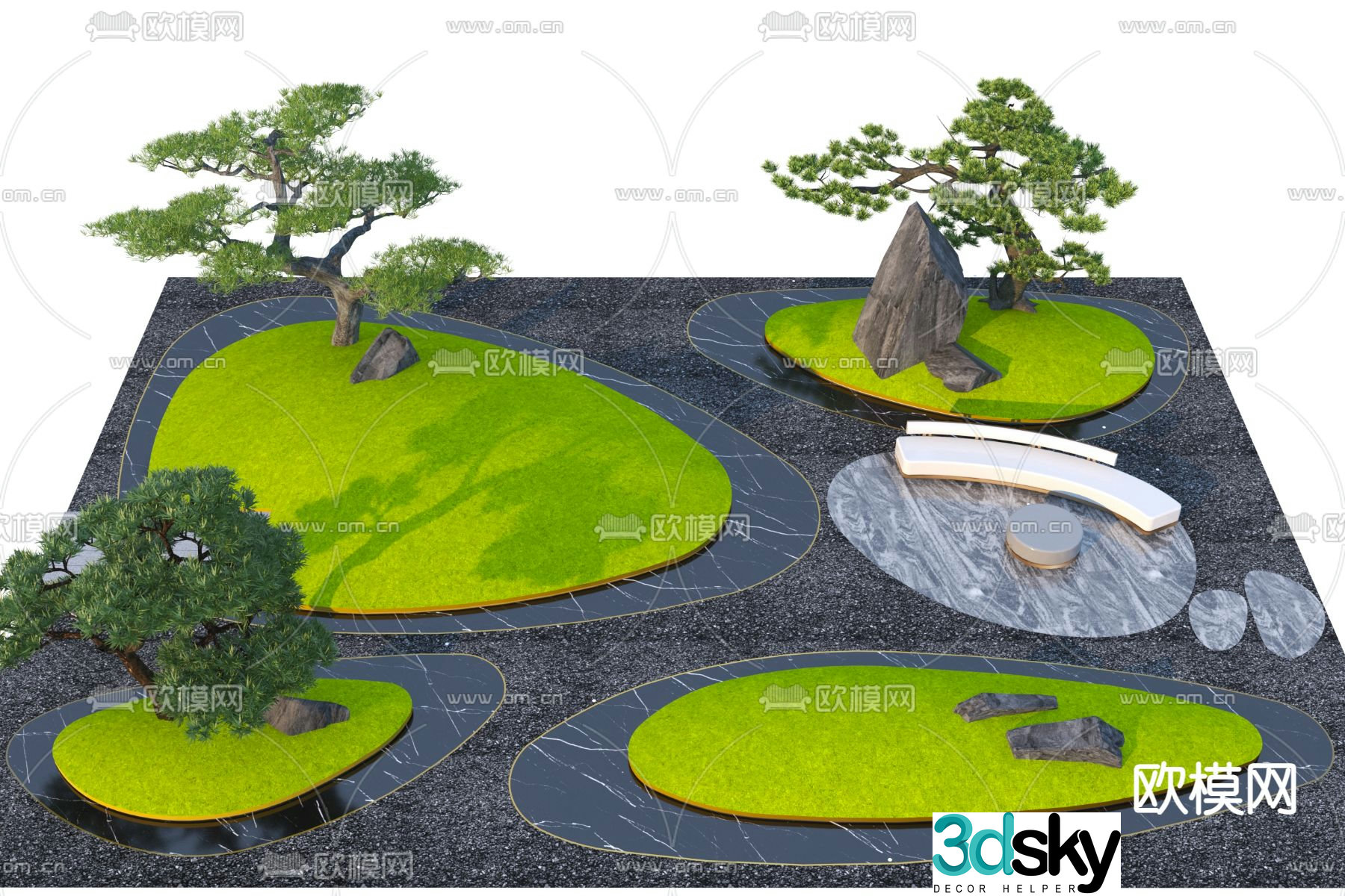 Micro terrain mountain col hill 3d model