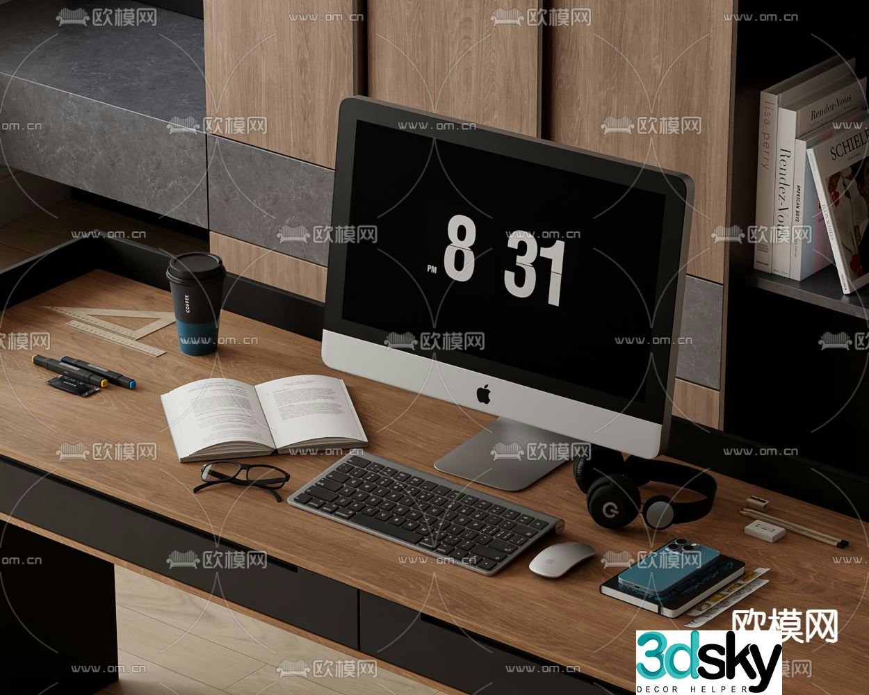 Desk ornaments stationery office supplies 3d model
