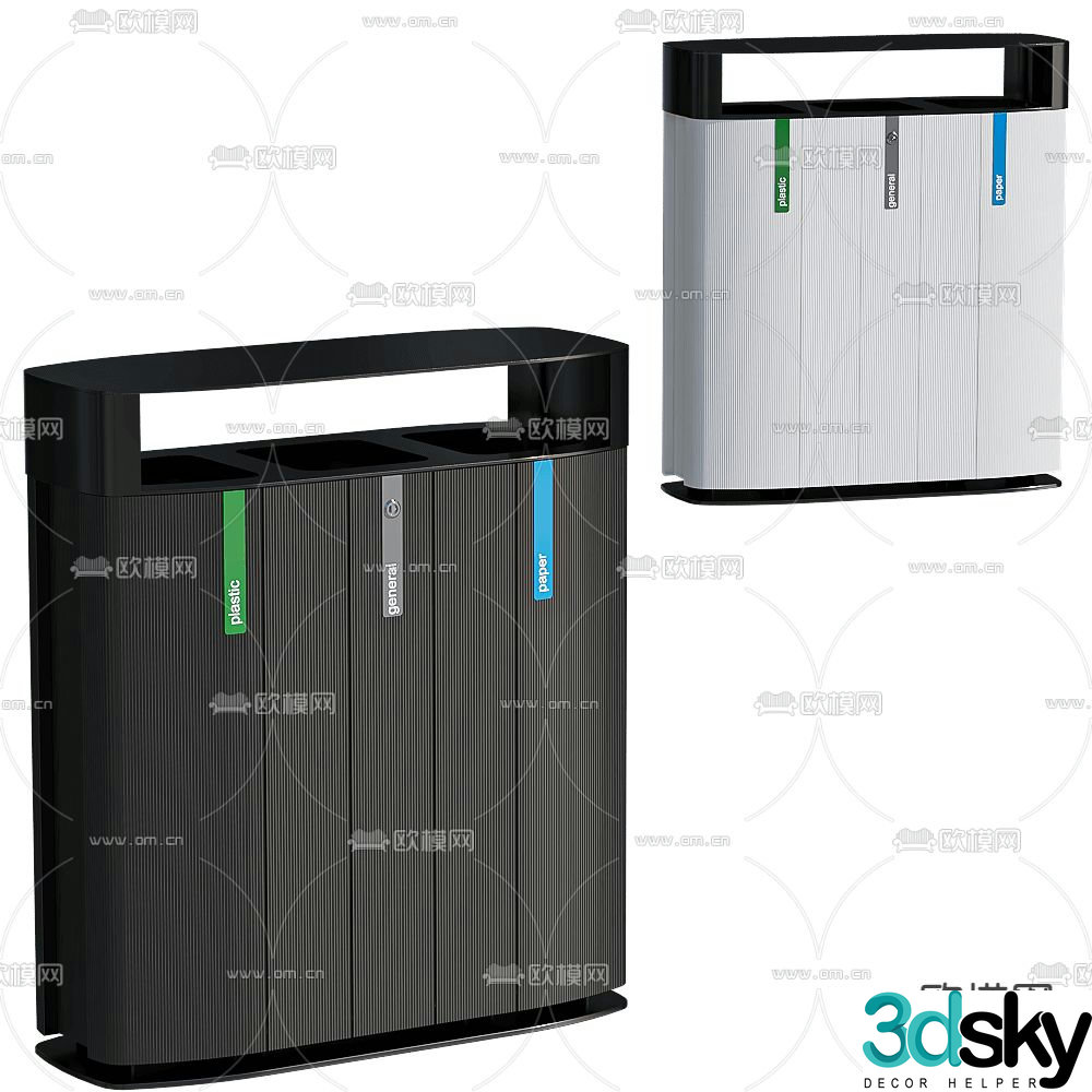 Mmcité classification trash can 3d model