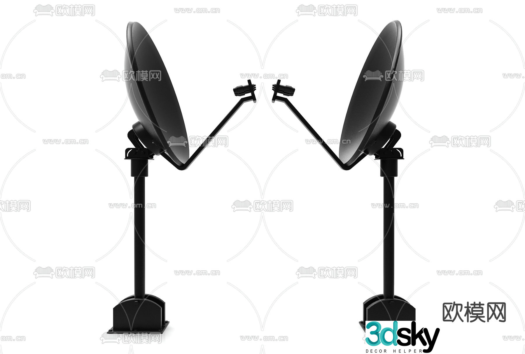 TV signal tower satellite receiver 3d model