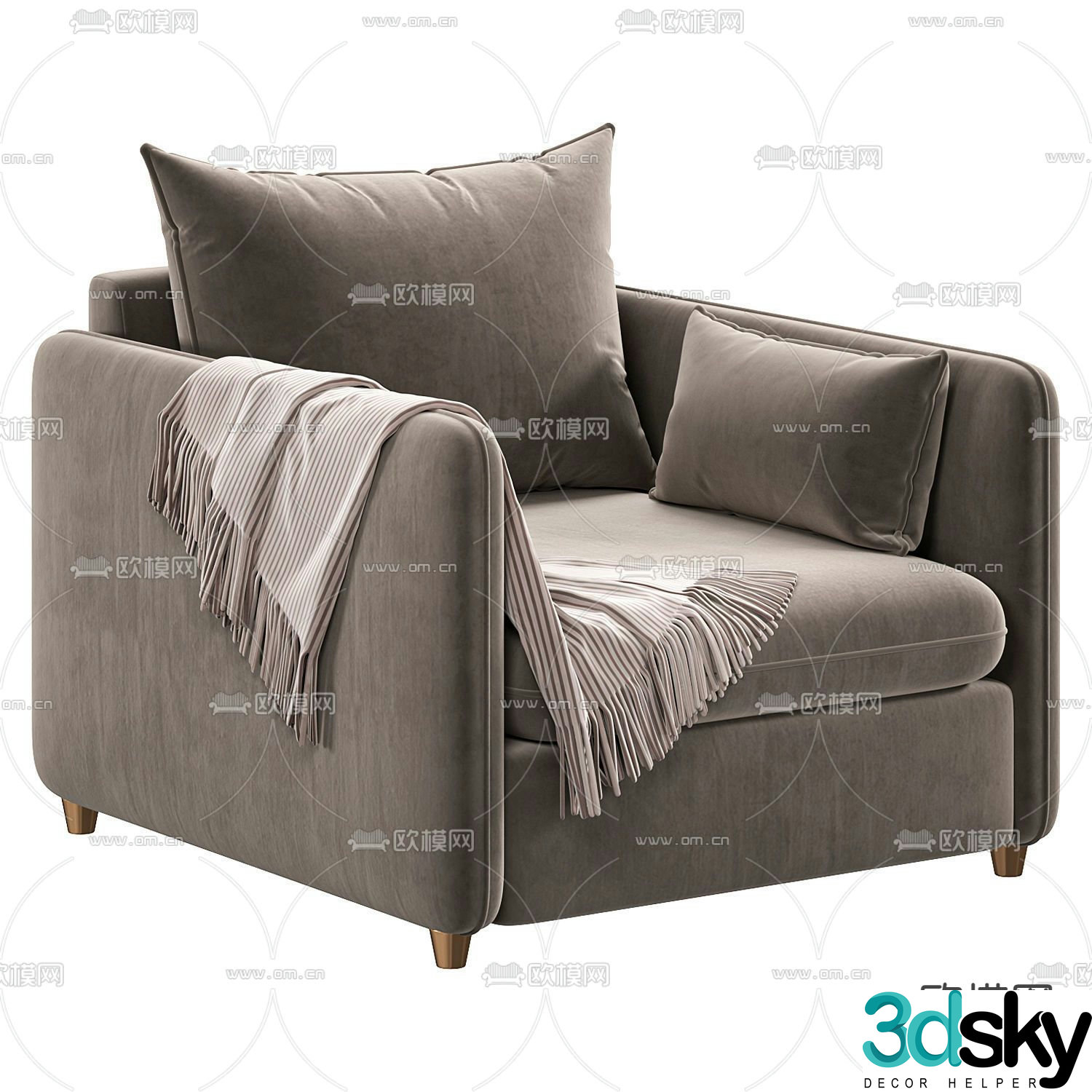 Modern single sofa sofa chair 3d model