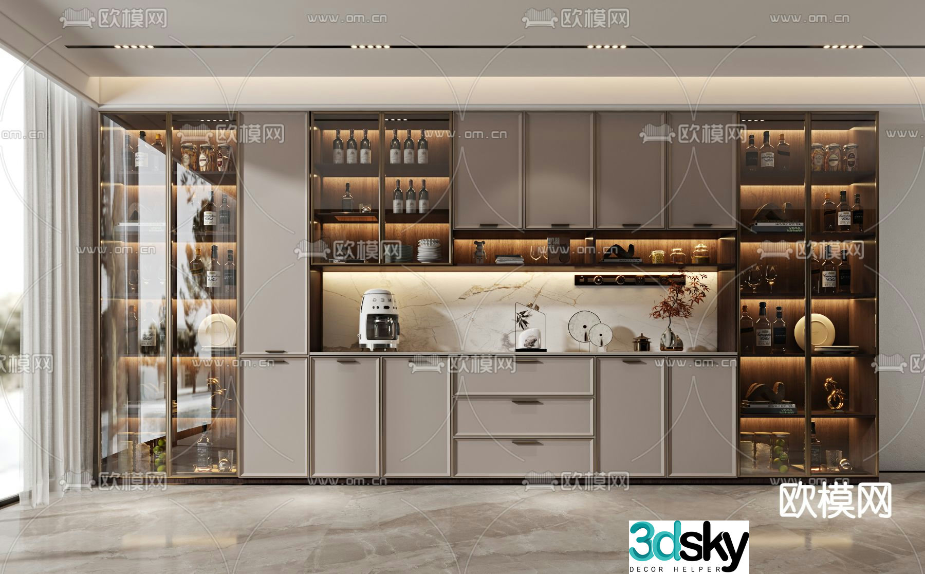 New Chinese wine cabinet 3D model