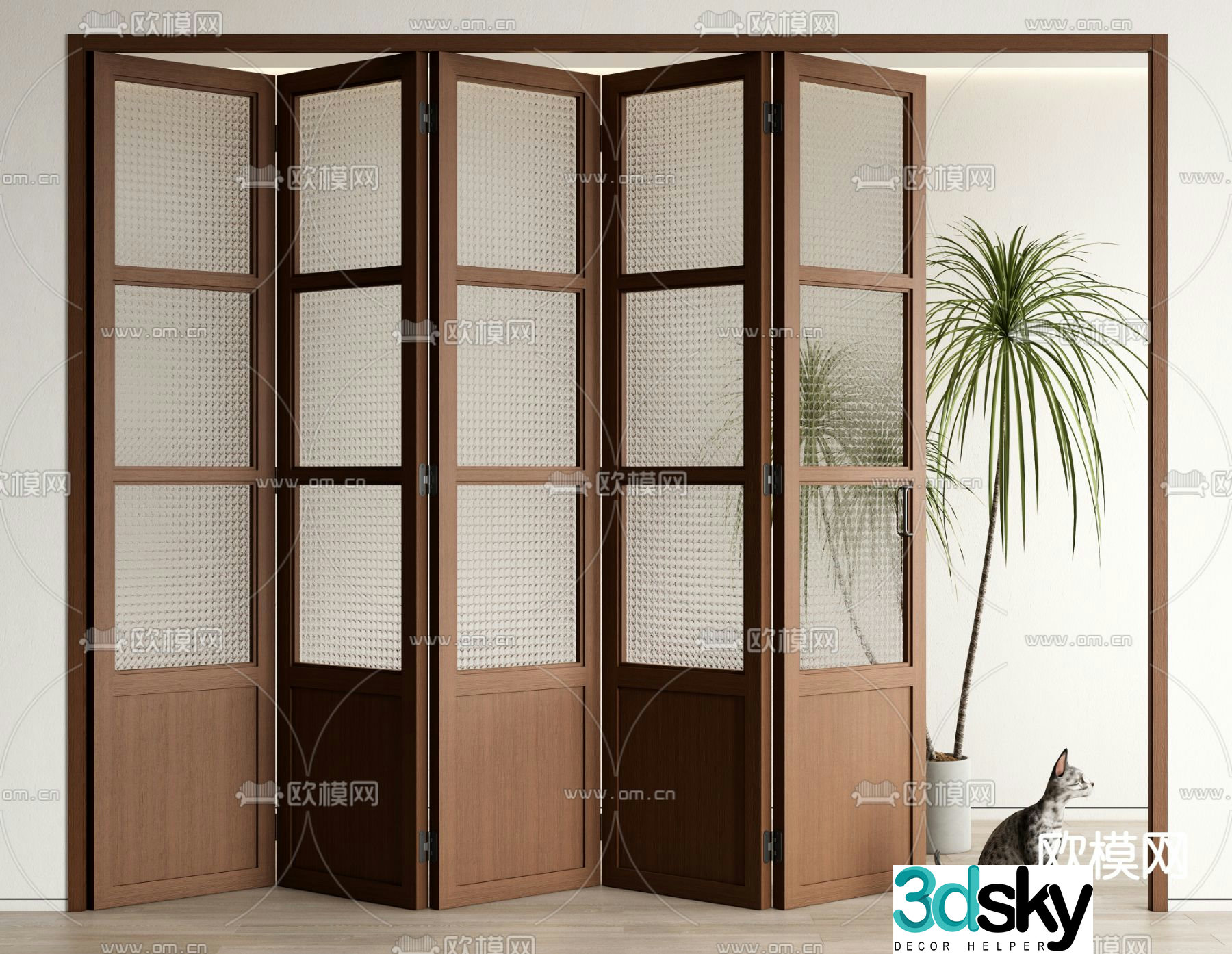 Middle-aged folding door 3D model