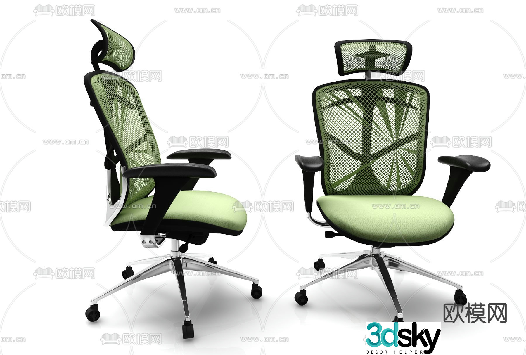Grid chair office chair staff chair 3d model
