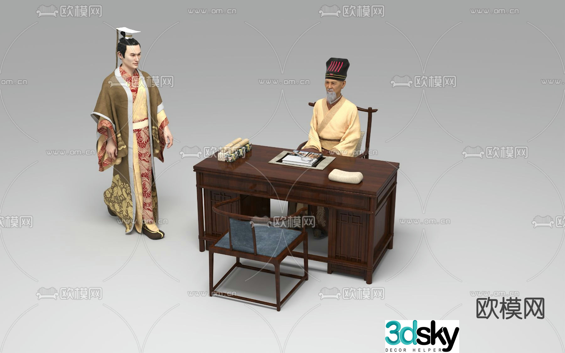 Traditional Chinese Medicine Diagnosis Simulation Landscape 3D Model